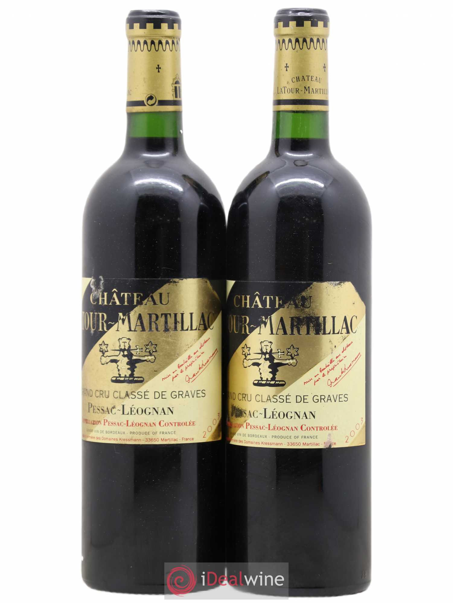 Château Latour-Martillac Cru Classé de Graves 2003 - Lot de 2 bouteilles - 0