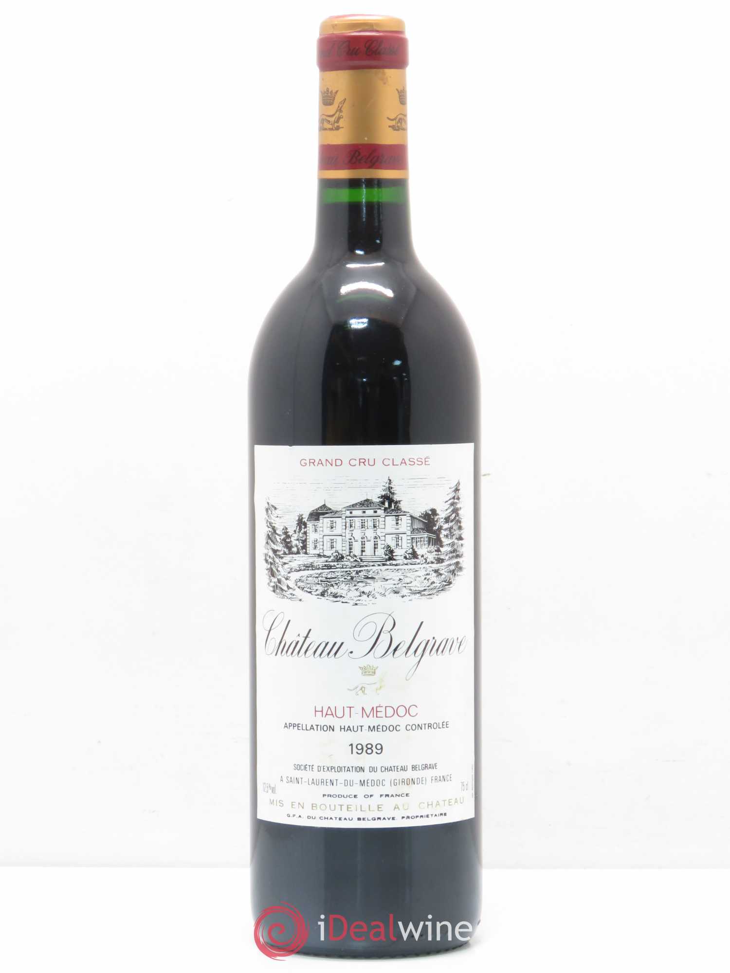 Château Belgrave 5ème Grand Cru Classé 1989 - Lot de 1 bouteille - 0