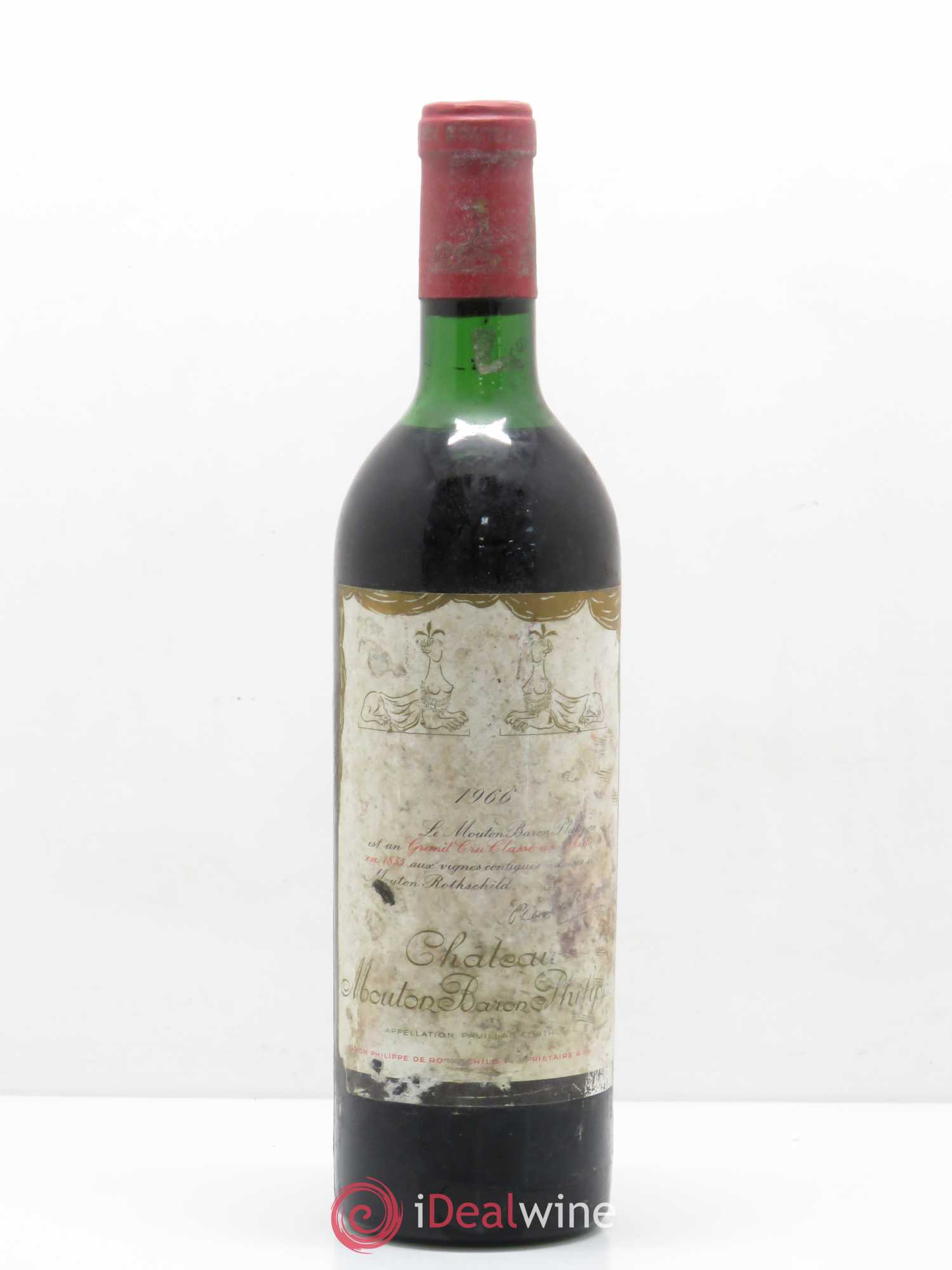 Château d' Armailhac - Mouton Baron(ne) Philippe 5ème Grand Cru Classé 1966 - Lot de 1 bouteille - 0