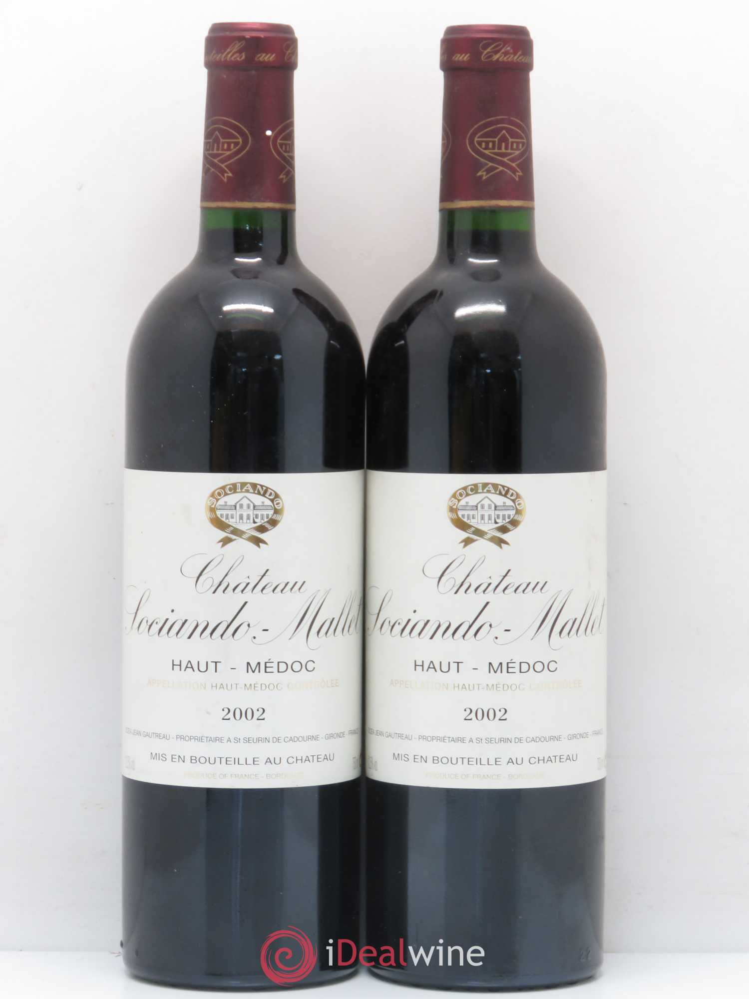 Château Sociando Mallet 2002 - Lot de 2 bouteilles - 0