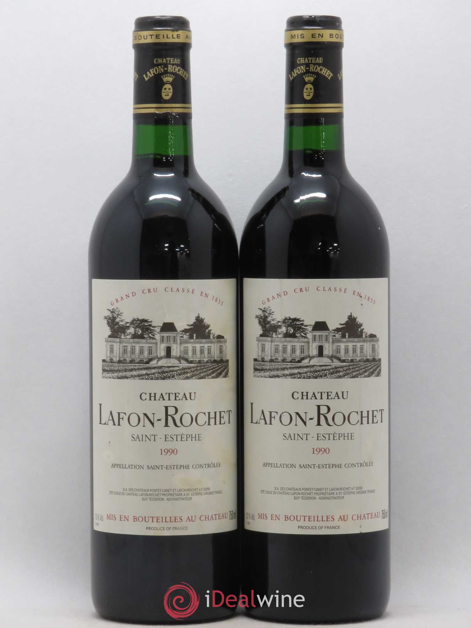 Château Lafon Rochet 4ème Grand Cru Classé 1990 - Lot de 2 bouteilles - 0