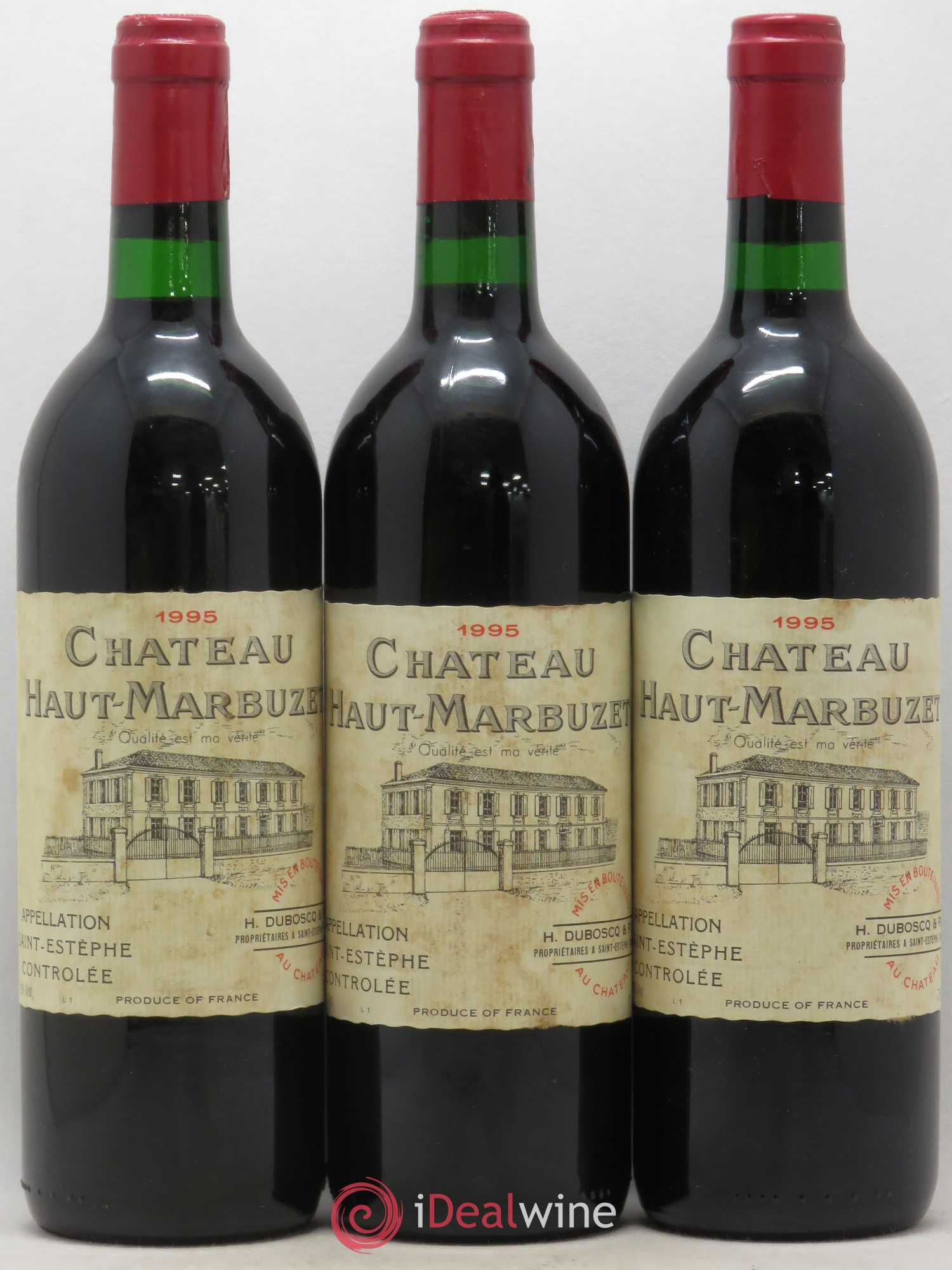 Château Haut Marbuzet 1995 - Lot de 3 bouteilles - 0