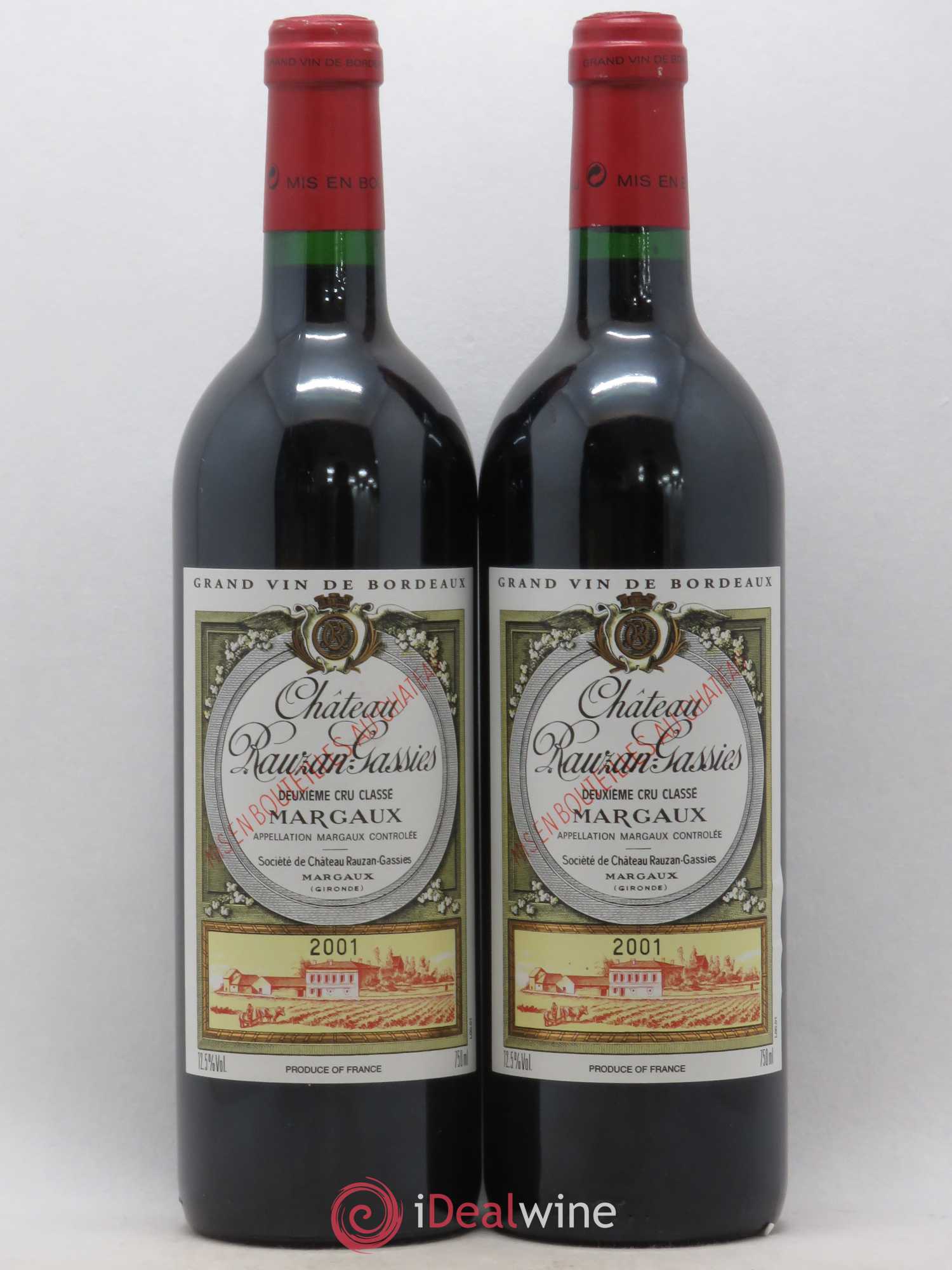 Château Rauzan-Gassies 2ème Grand Cru Classé 2001 - Lot de 2 bouteilles - 0