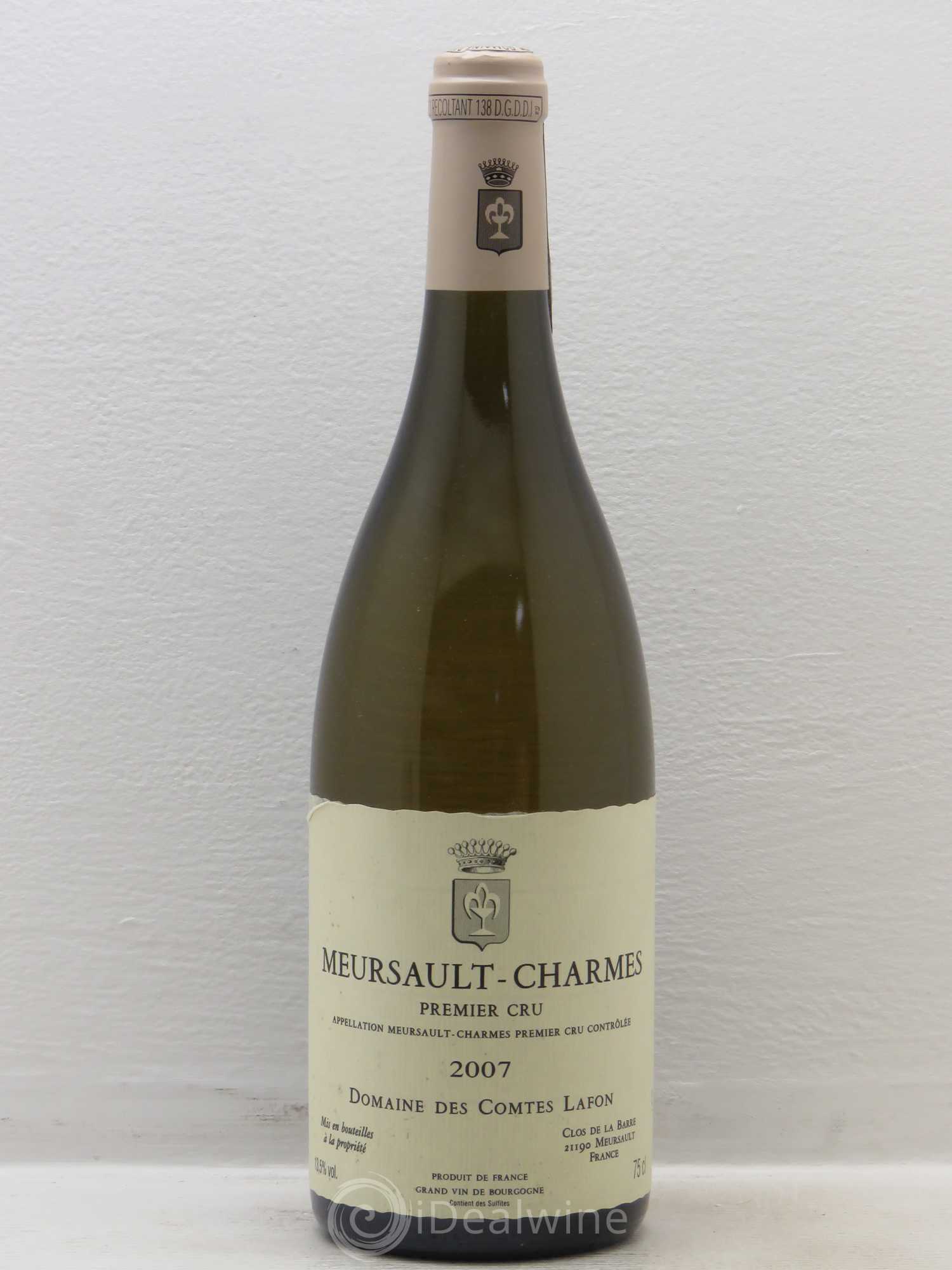 Meursault 1er Cru Charmes Comtes Lafon (Domaine des) Charmes 2007 - Lot de 1 bouteille - 0