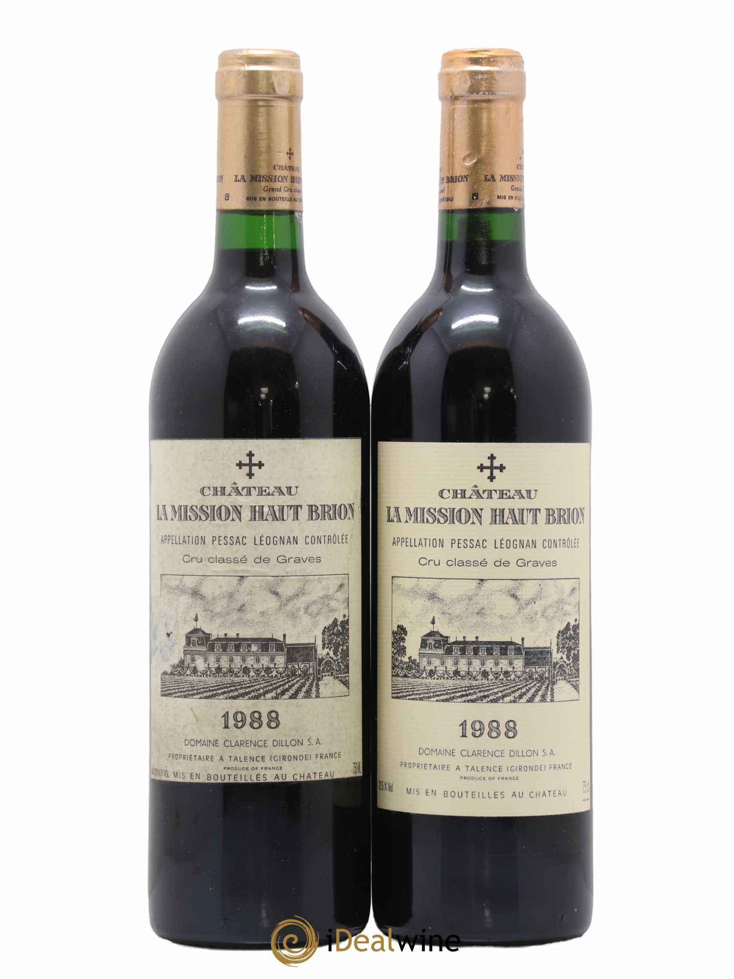 Château la Mission Haut-Brion Cru Classé de Graves 1988 - Lot de 2 bouteilles - 0