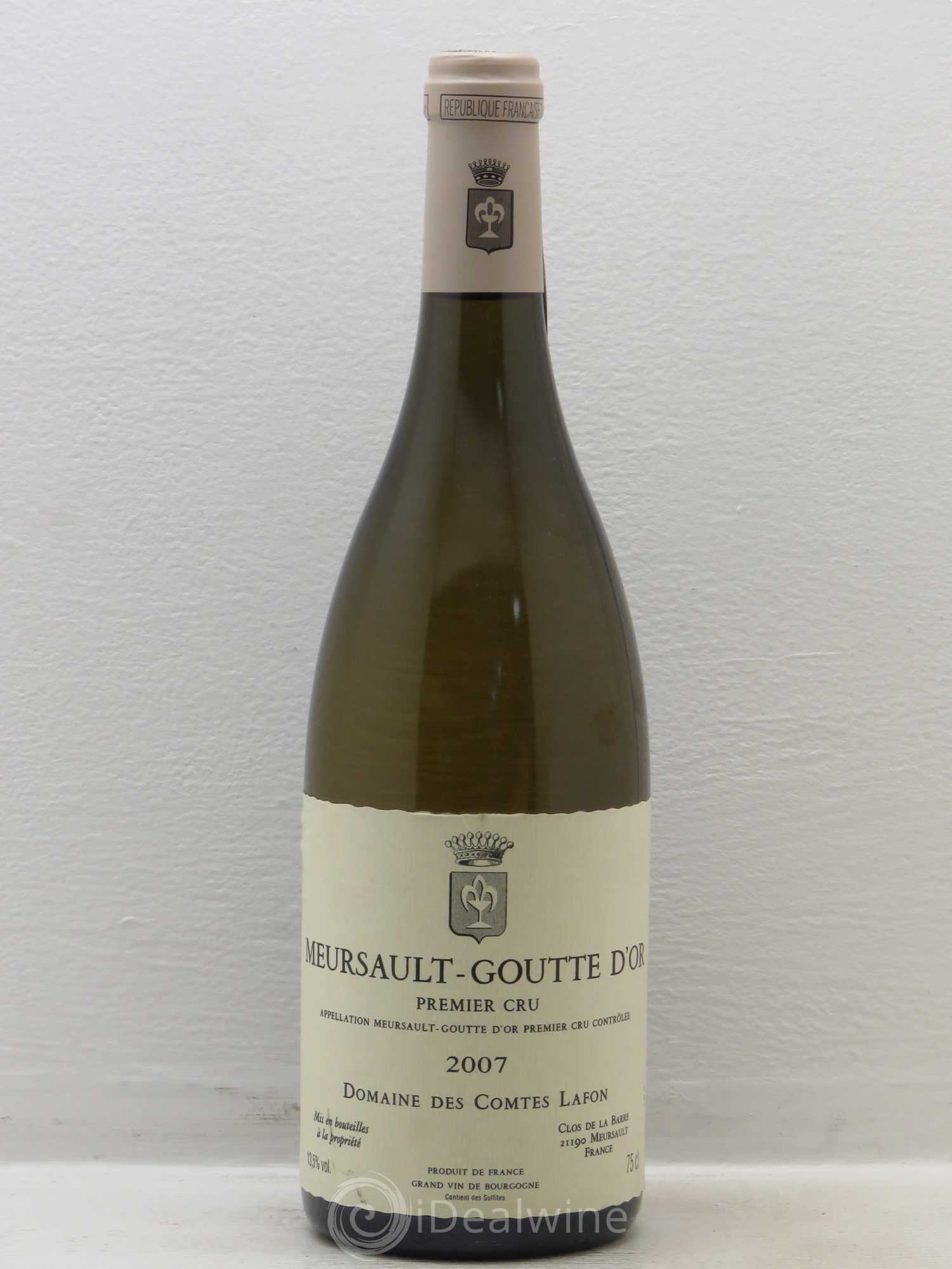 Meursault 1er Cru Goutte d'Or Comtes Lafon (Domaine des) 2007 - Lot de 1 bouteille - 0
