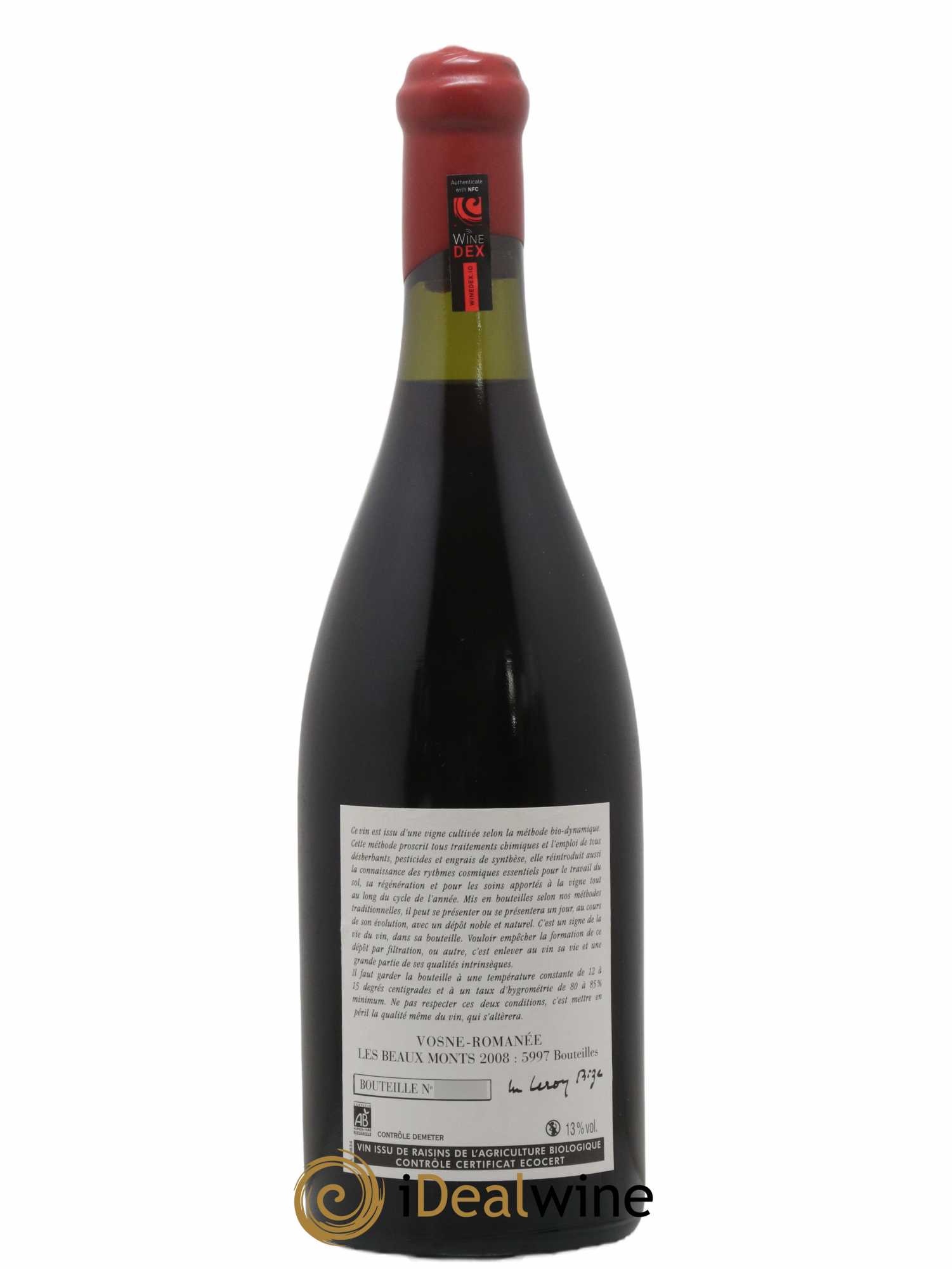 Vosne-Romanée 1er Cru Les Beaux-Monts Leroy (Domaine) 2008 - Lot of 1 bottle - 1