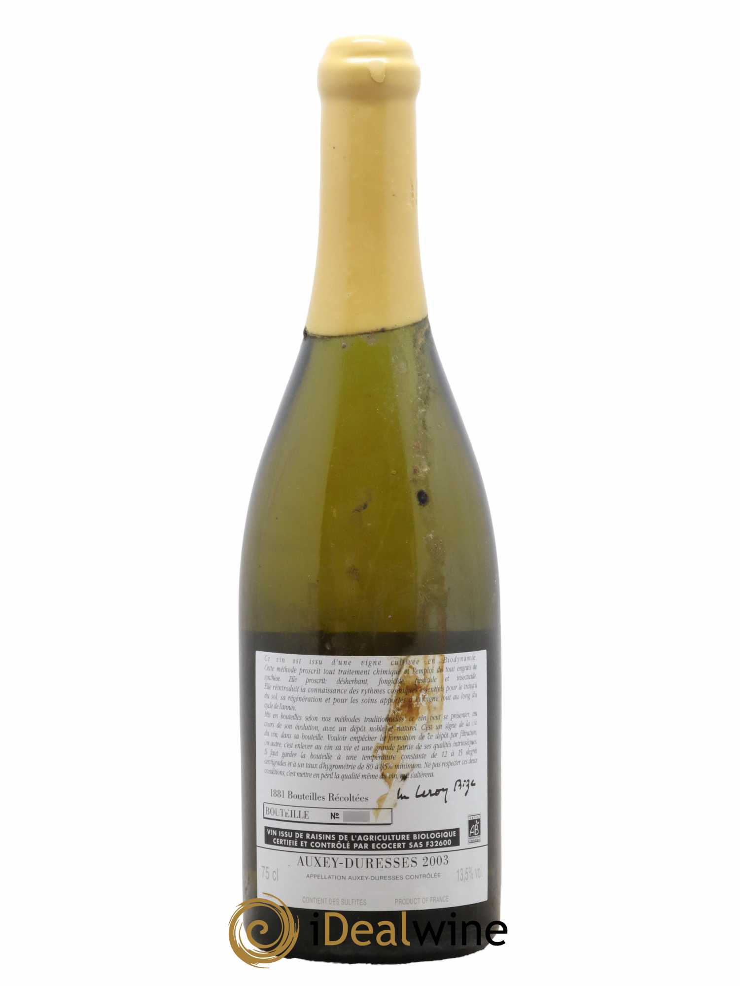 Auxey-Duresses d'Auvenay (Domaine) 2003 - Lot de 1 bouteille - 1