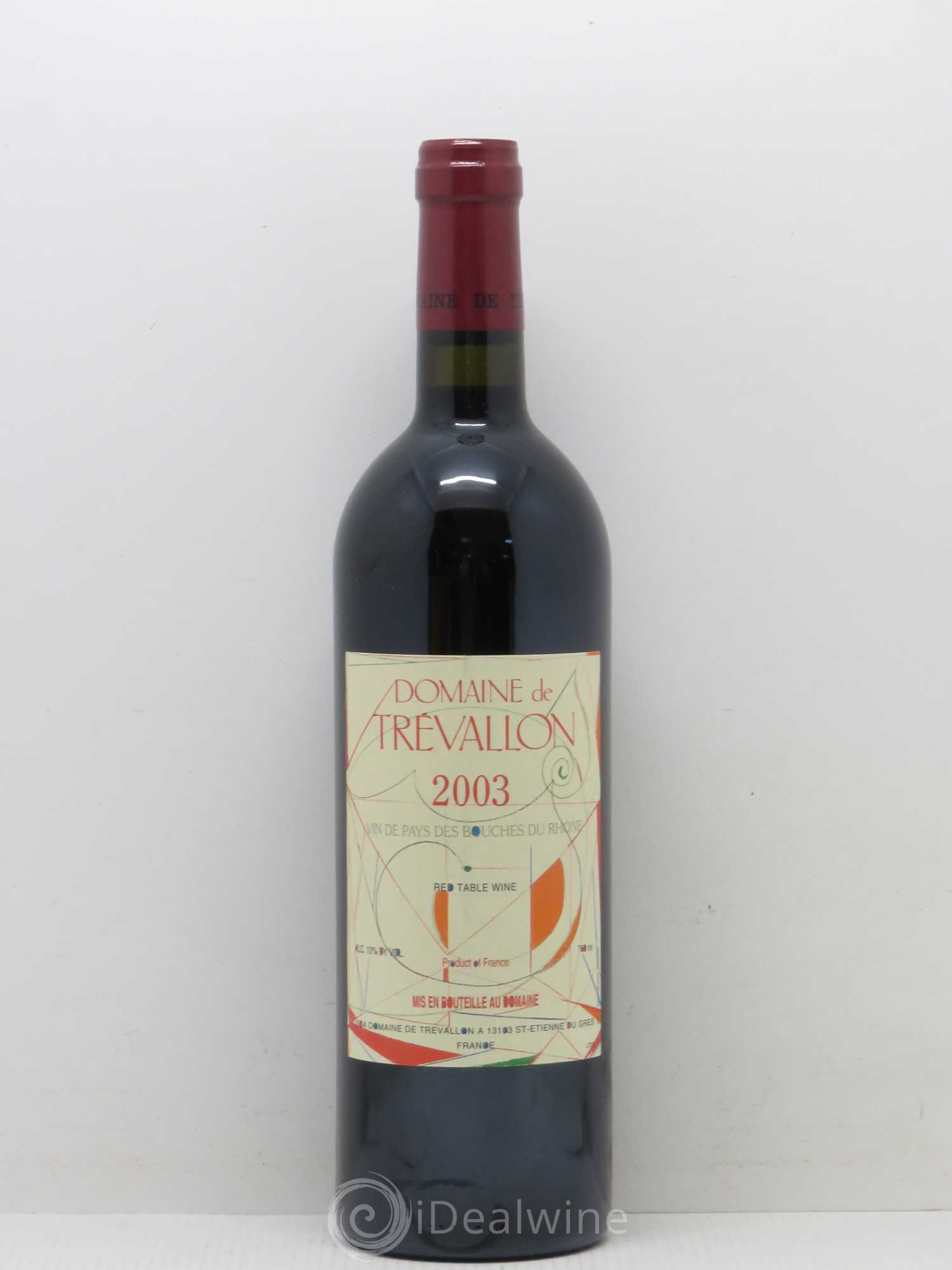 Coteaux d'Aix-en-Provence Trévallon (Domaine de) Eloi Dürrbach 2003 - Posten von 1 Flasche - 0