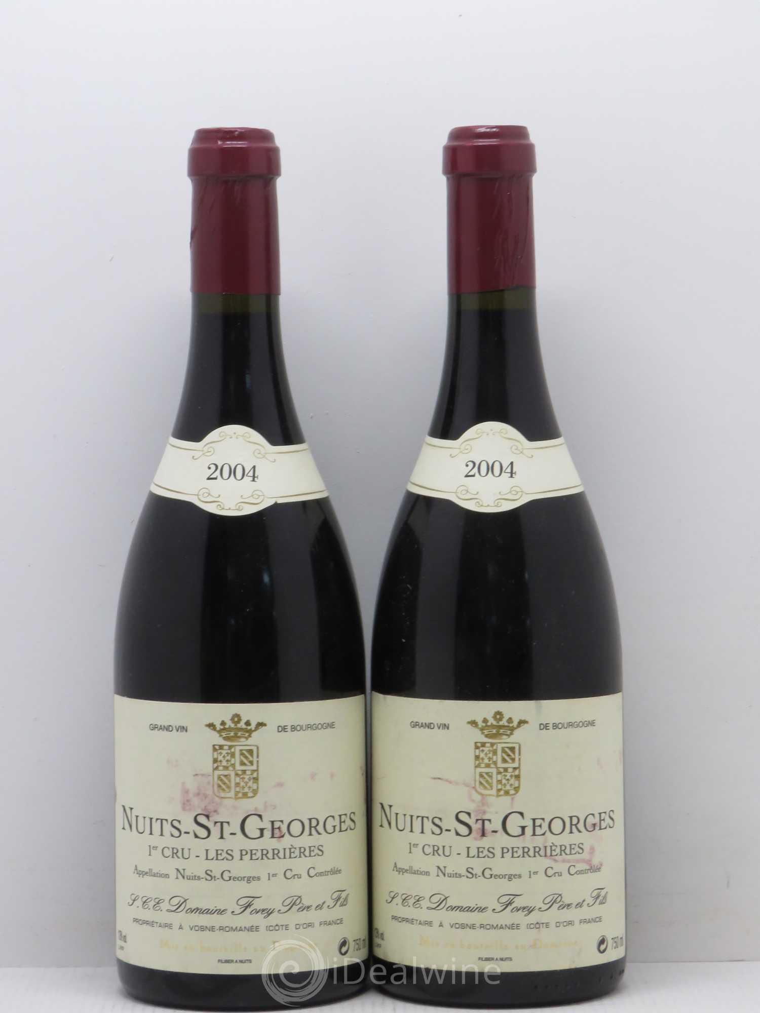 Nuits-Saint-Georges 1er Cru Perrieres Domaine Forey Père et Fils 2004 - Posten von 2 Flaschen - 0