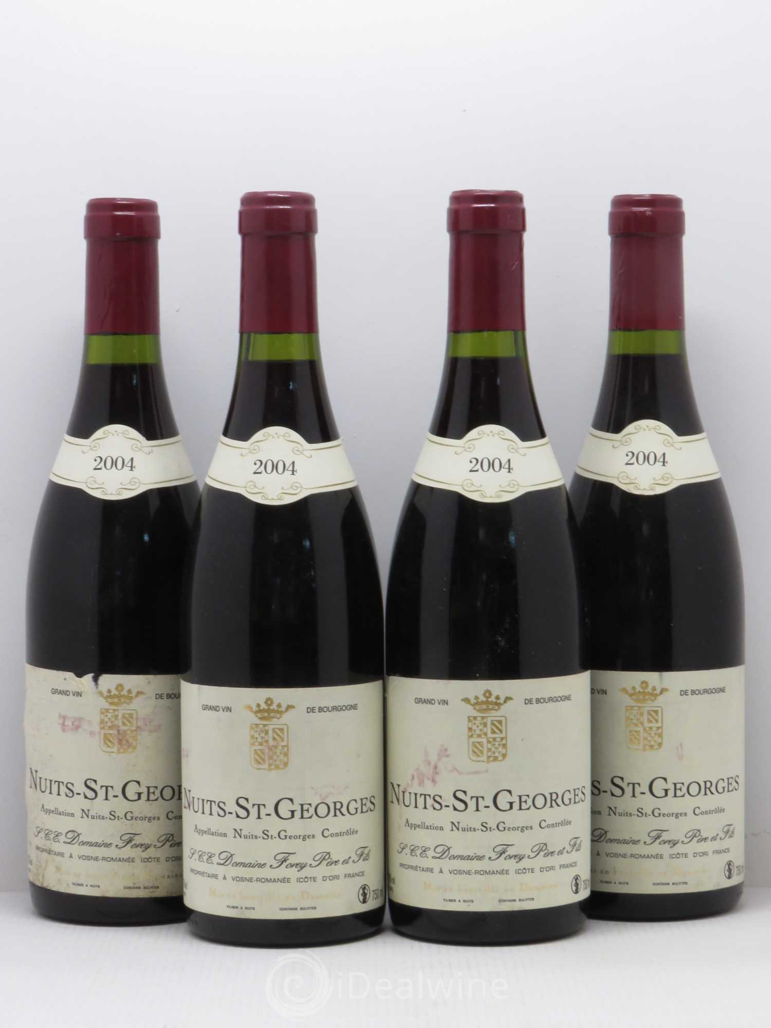 Nuits-Saint-Georges Domaine Forey Père et Fils (sans prix de réserve) 2004 - Posten von 4 Flaschen - 0