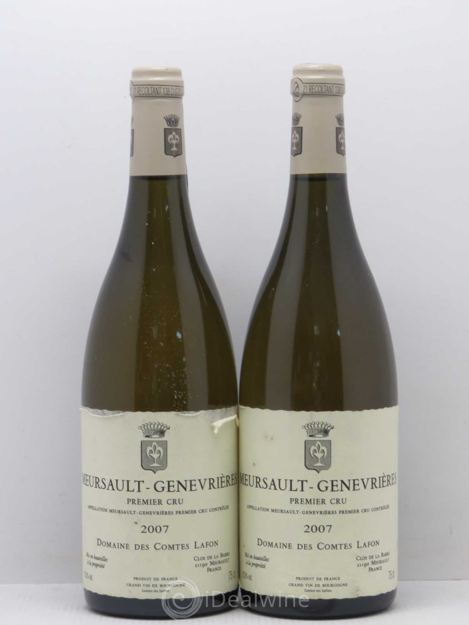 Meursault 1er Cru Genevrières Comtes Lafon (Domaine des) 2007 - Lot de 2 bouteilles - 0