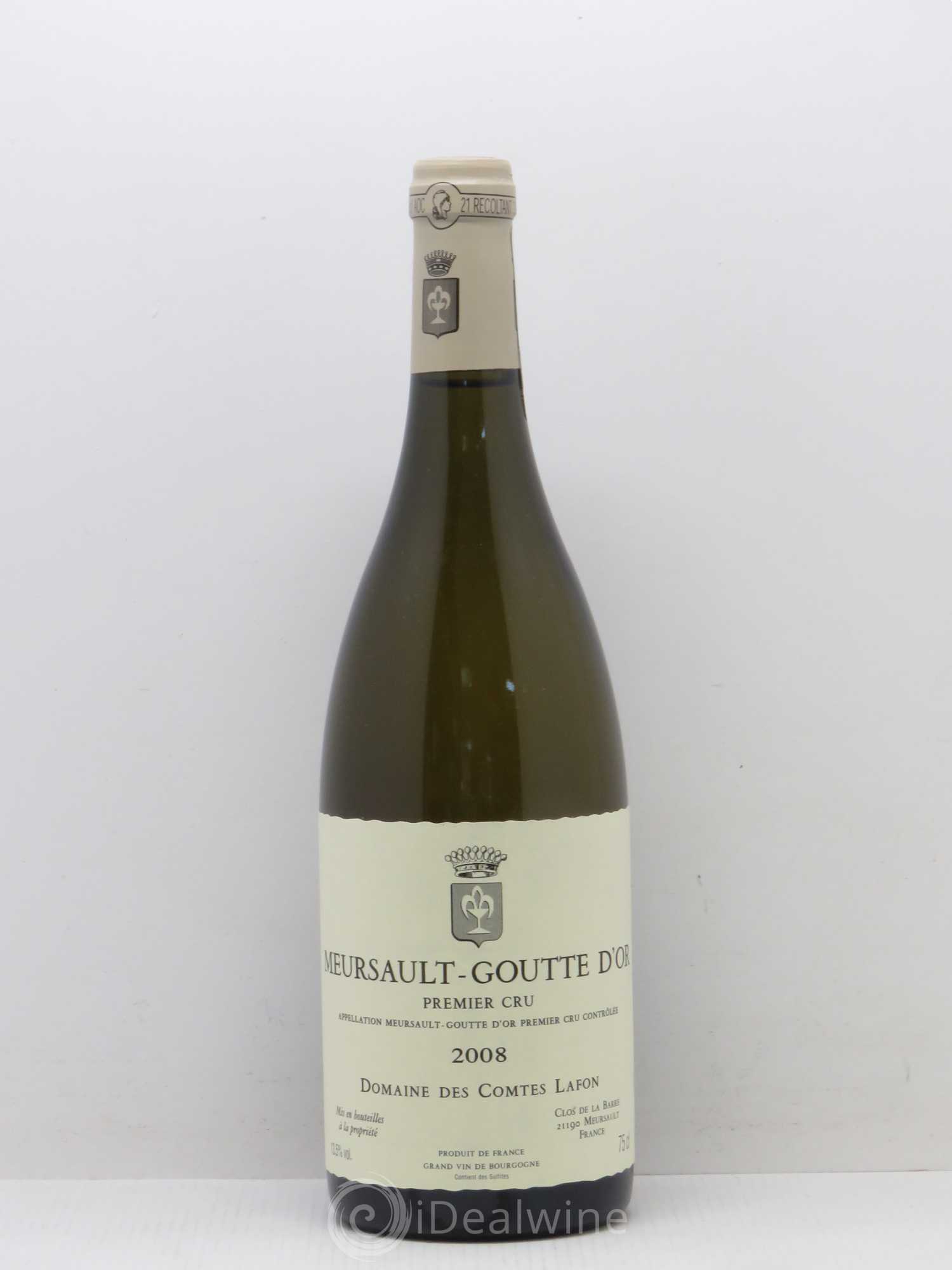 Meursault 1er Cru Goutte d'Or Comtes Lafon (Domaine des) 2008 - Lot de 1 bouteille - 0