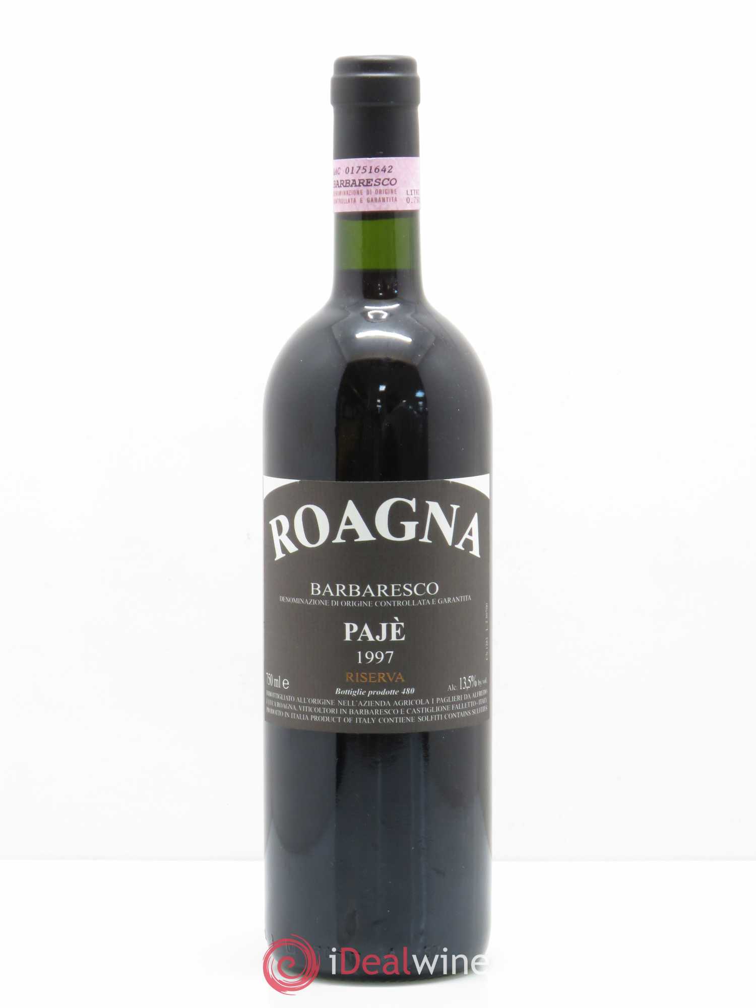 Barbaresco DOCG Pajè Roagna Riserva 1997 - Posten von 1 Flasche - 0