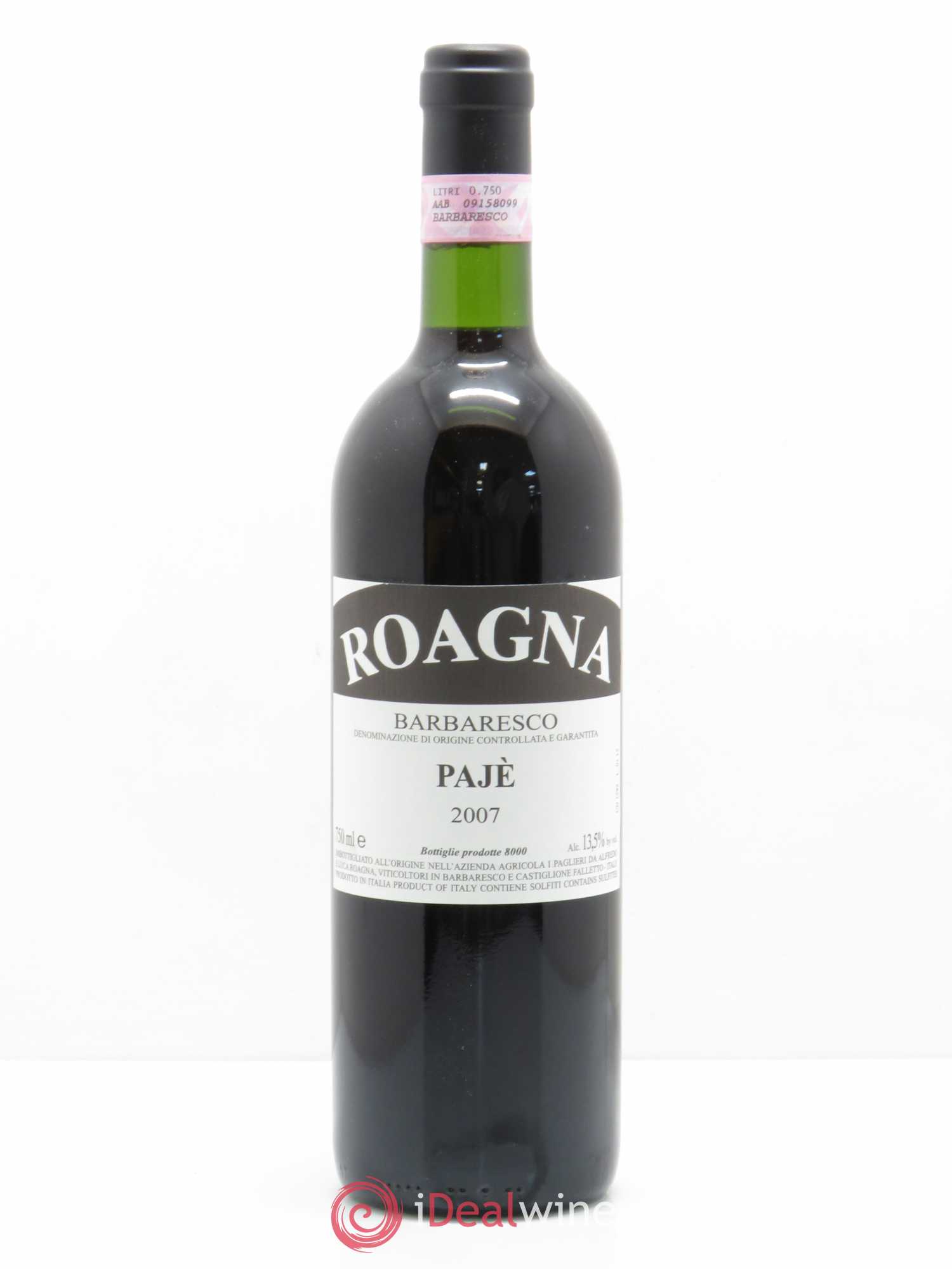 Barbaresco DOCG Pajè Roagna 2007 - Lot de 1 bouteille - 0