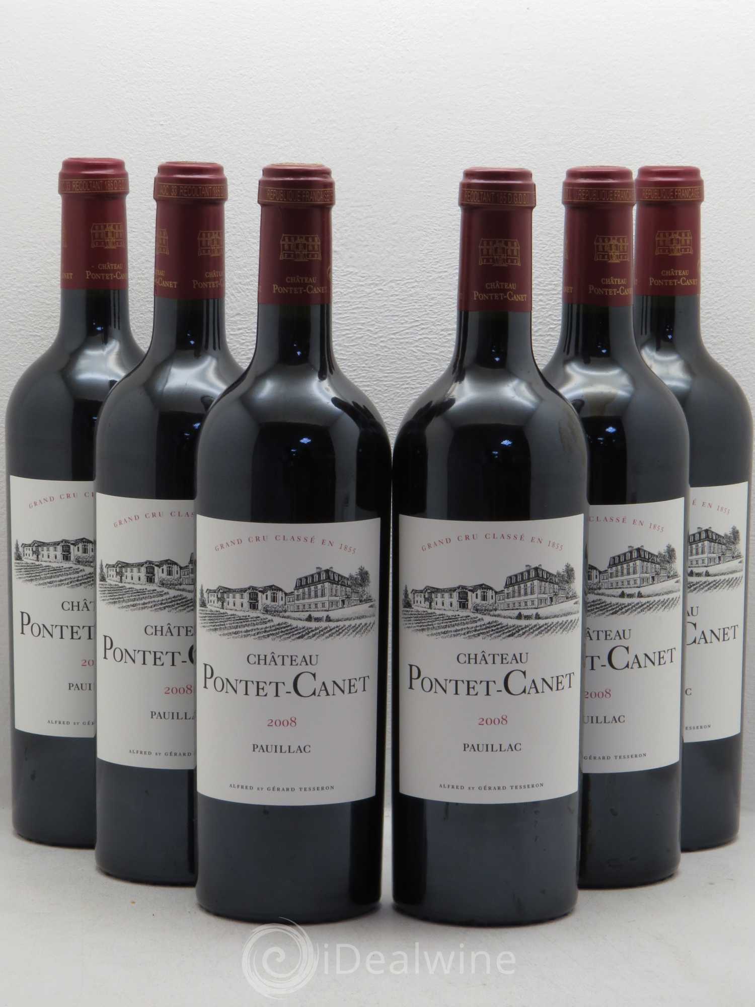 Château Pontet Canet 5ème Grand Cru Classé 2008 - Lot de 6 bouteilles - 0