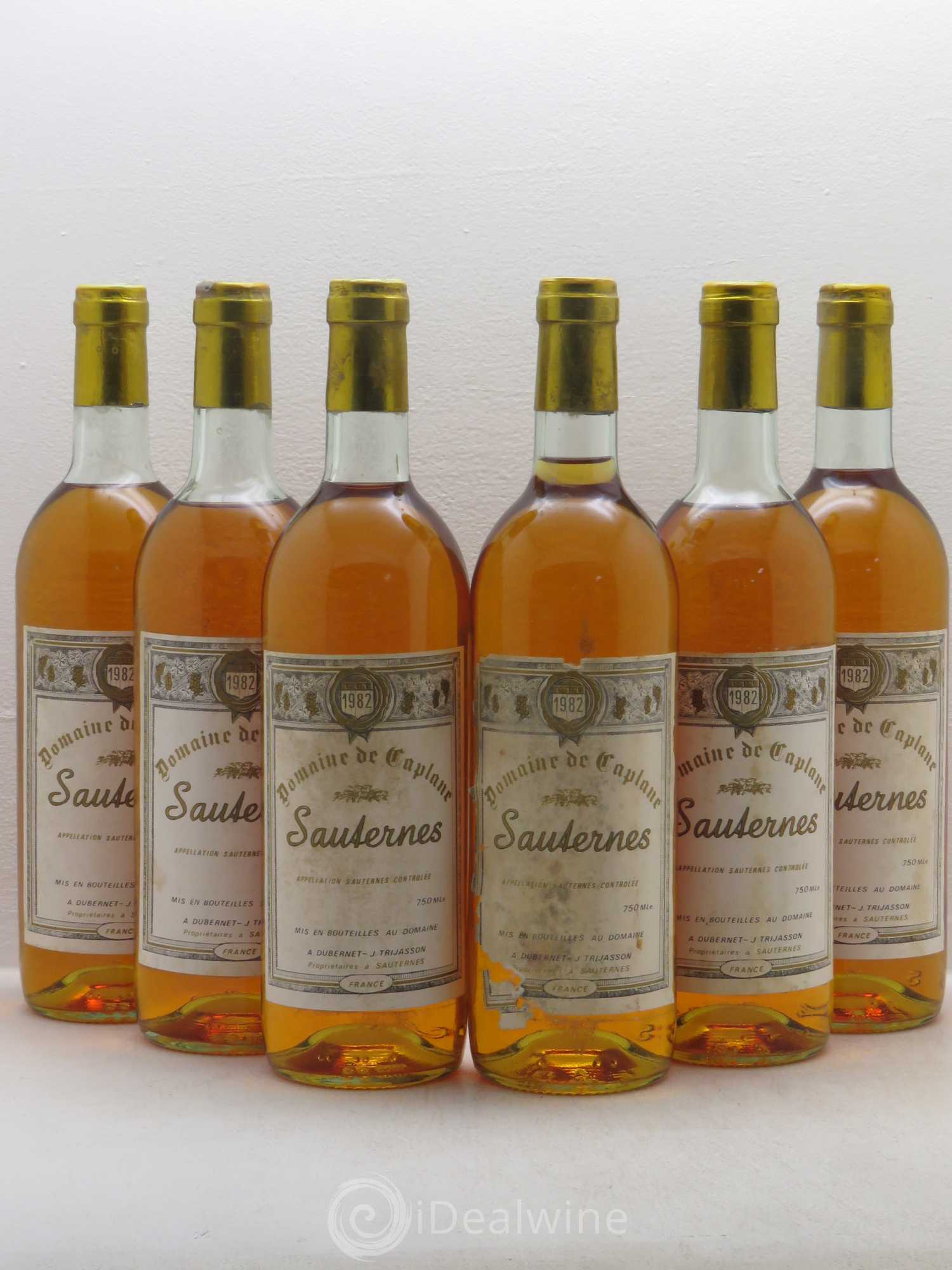 Sauternes Domaine De Caplane 1982 - Lotto di 6 bottiglie - 0