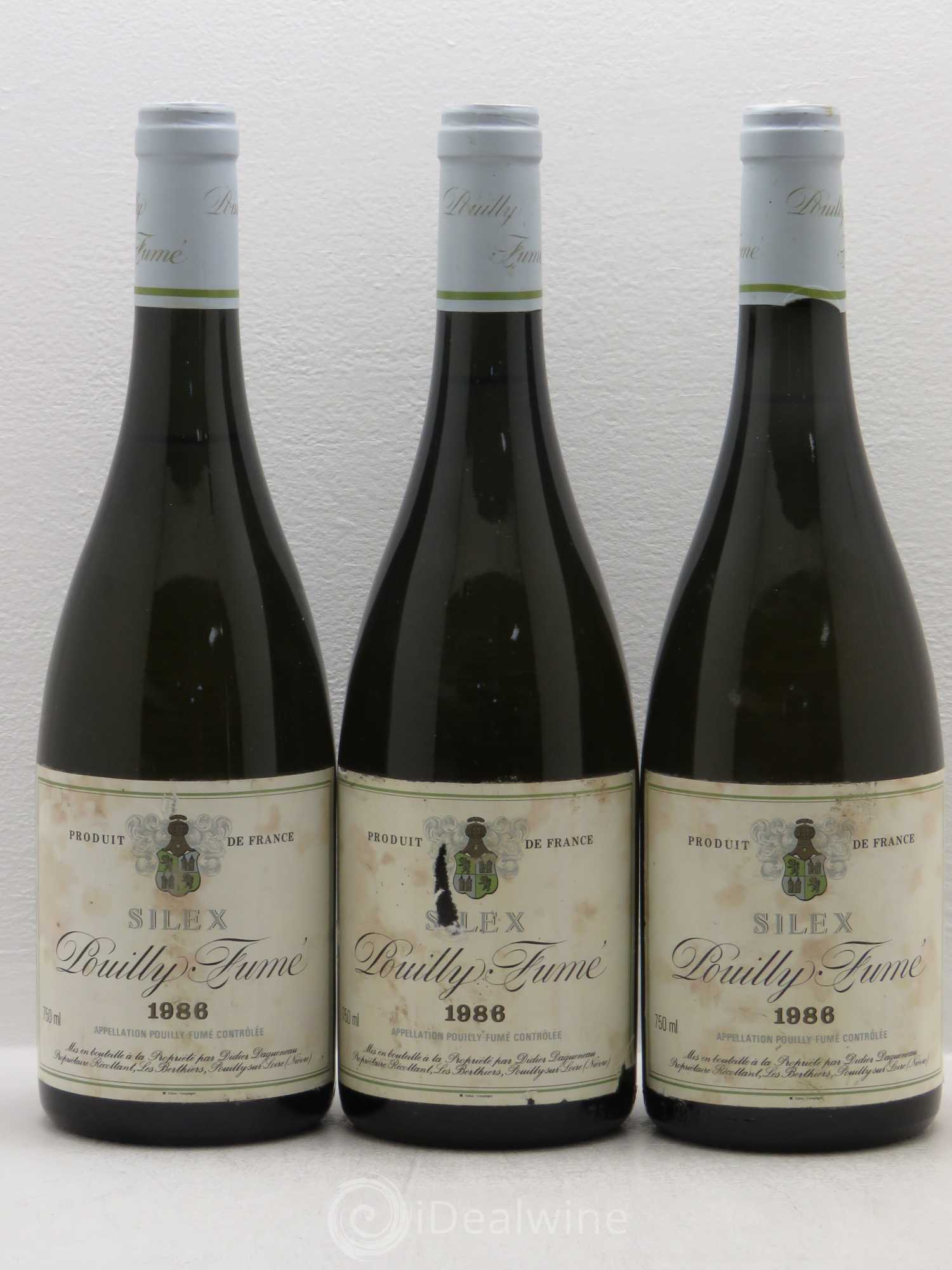 Vin de France (anciennement Pouilly-Fumé) Silex Dagueneau (Domaine Didier - Louis-Benjamin) 1986 - Lot de 3 bouteilles - 0