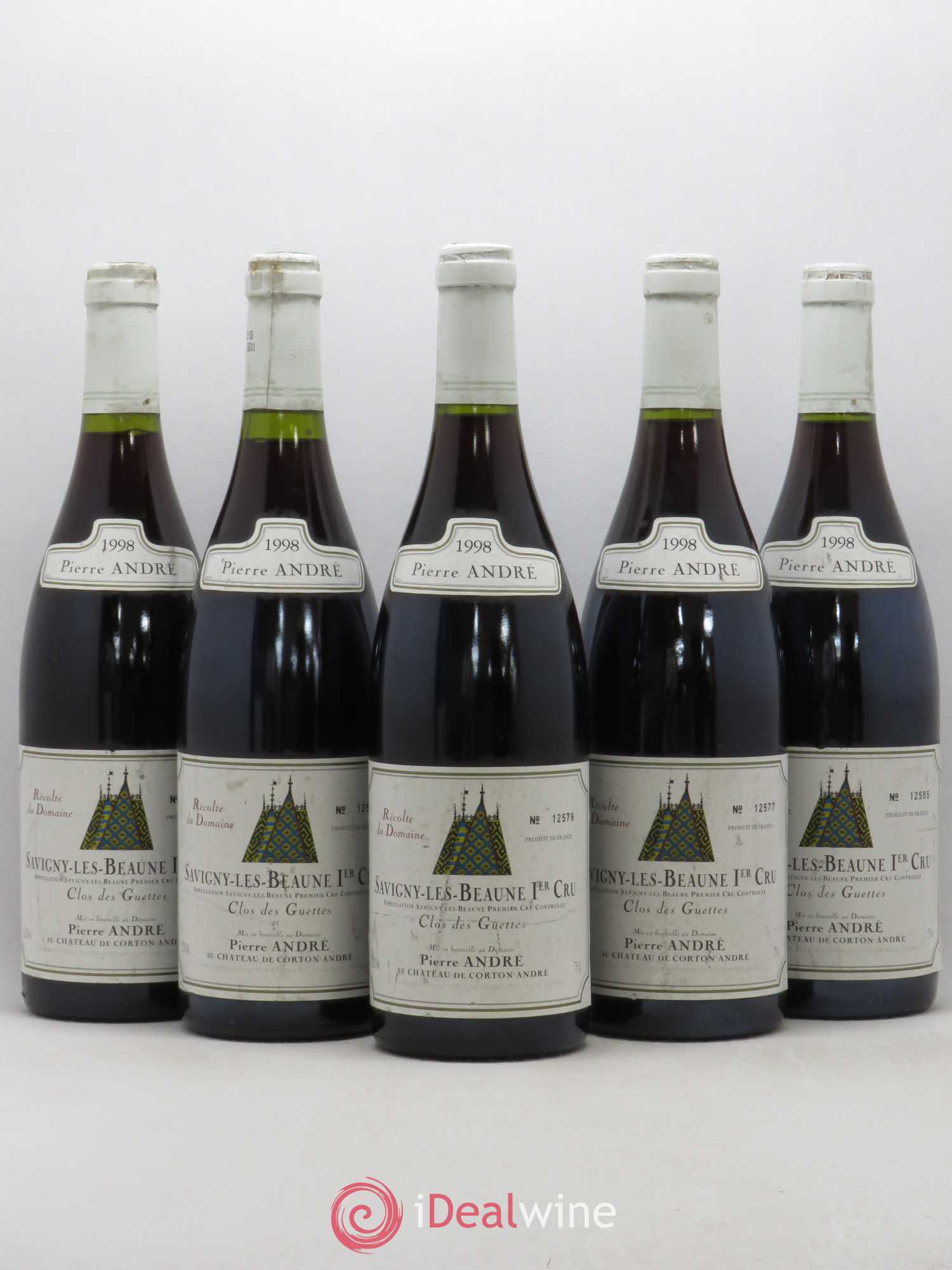 Savigny-lès-Beaune 1er Cru Clos Des Guettes Pierre André 1998 - Lot de 5 bouteilles - 0