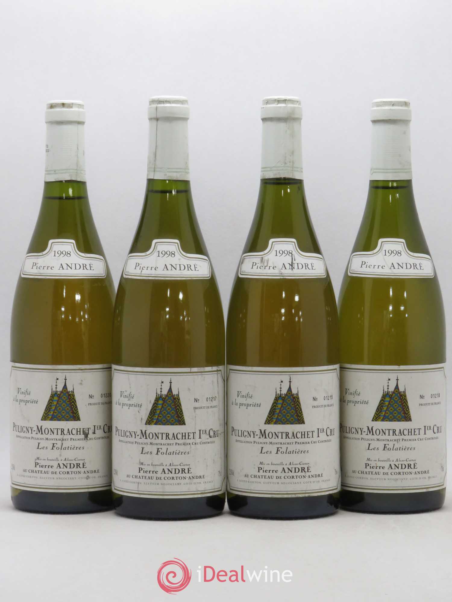 Puligny-Montrachet 1er Cru Les Folatières Pierre André (sans prix de réserve) 1998 - Posten von 4 Flaschen - 0