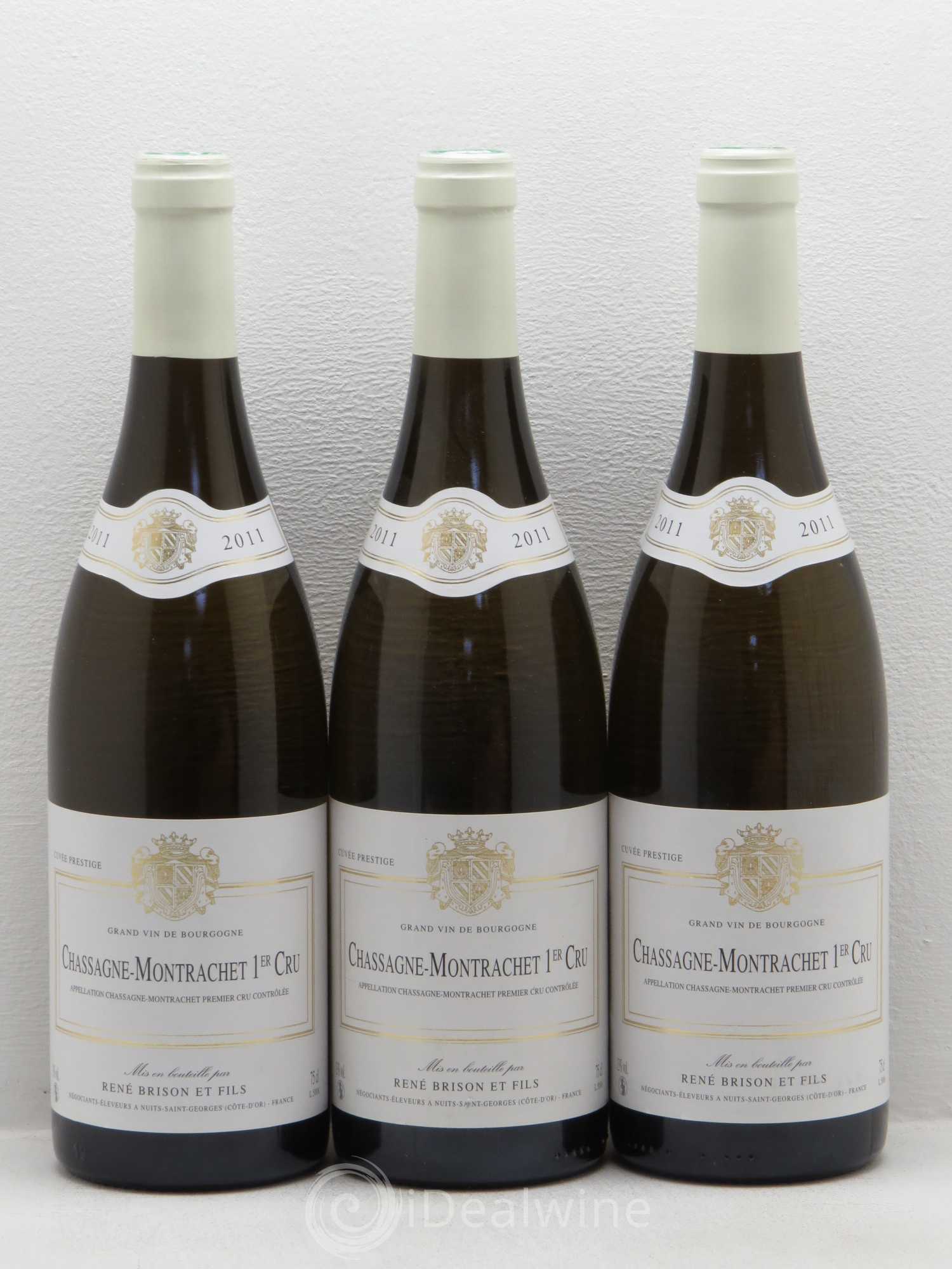 Chassagne-Montrachet 1er Cru Rene Brison Et Fils 2011 - Lot de 3 bouteilles - 0