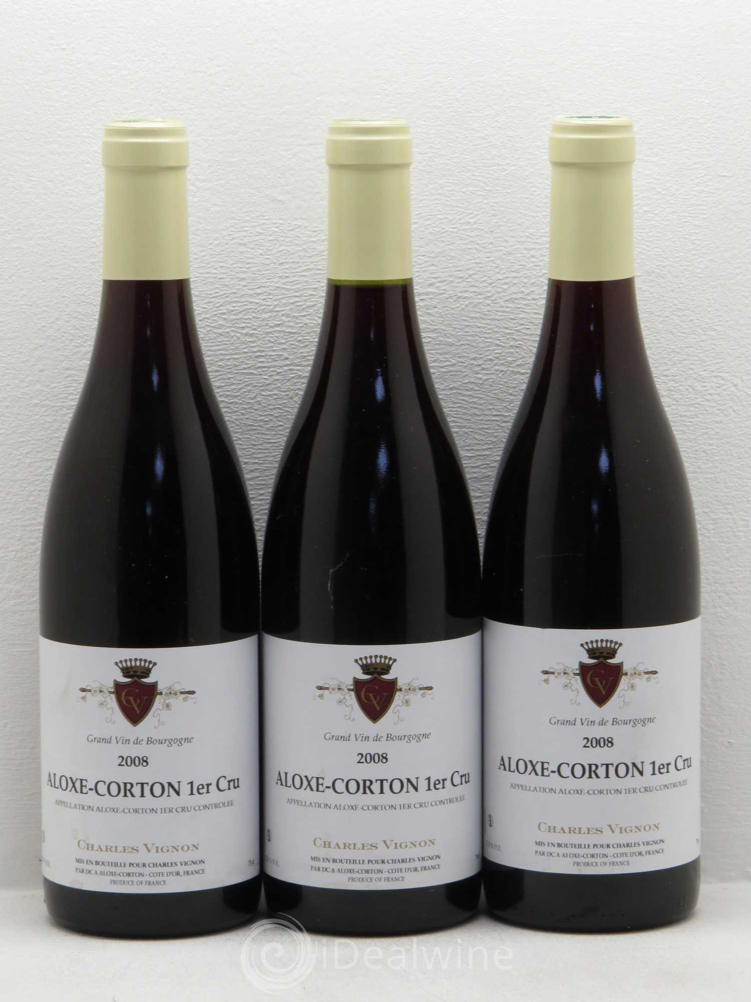 Aloxe-Corton 1er Cru Charles Vignon 2008 - Lot de 3 bouteilles - 0