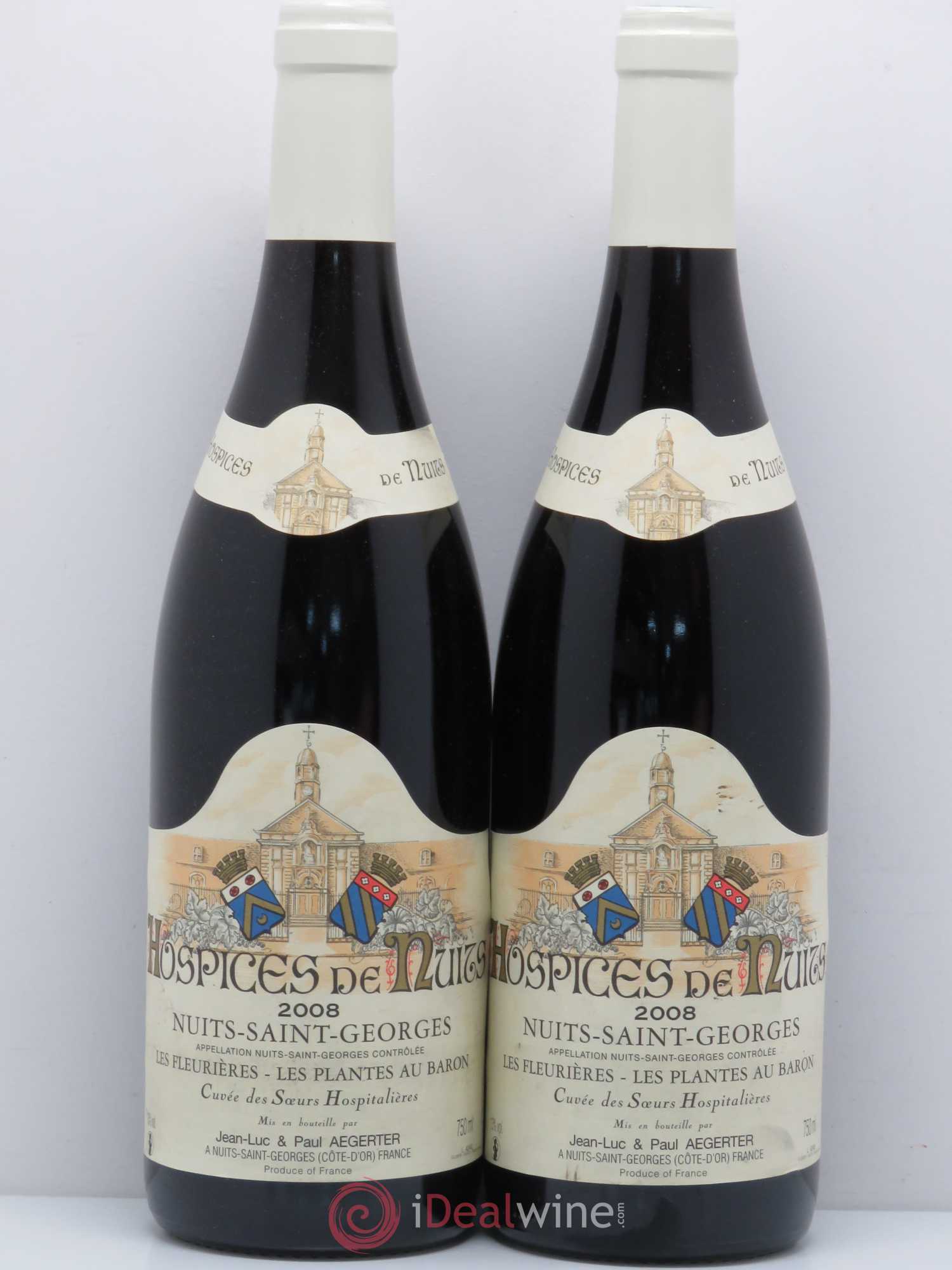 Nuits-Saint-Georges 1er Cru Hospices de Nuit Les Fleurieres Les Plantes du Baron Cuvee des Soeurs Hospitalieres Domaine Aegerter 2008 - Posten von 2 Flaschen - 0