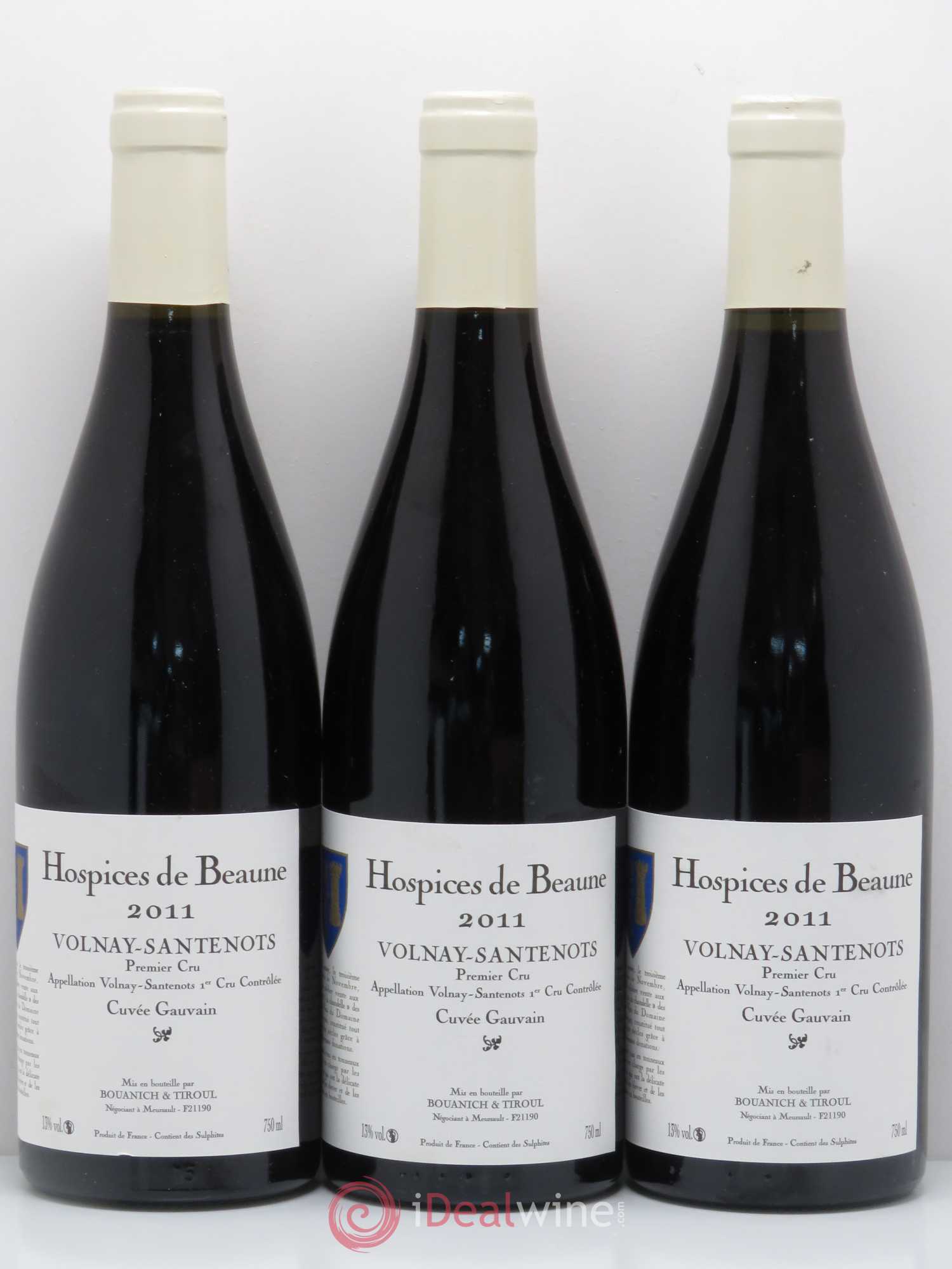 Volnay 1er Cru Santenots Cuvee Gauvain Bouanich & Tiroul Hospices de Beaune 2011 - Posten von 3 Flaschen - 0