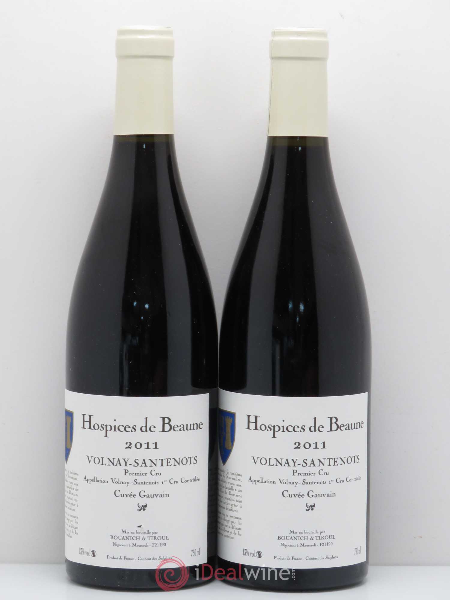 Volnay 1er Cru Santenots Cuvee Gauvain Bouanich & Tiroul Hospices de Beaune 2011 - Posten von 2 Flaschen - 0
