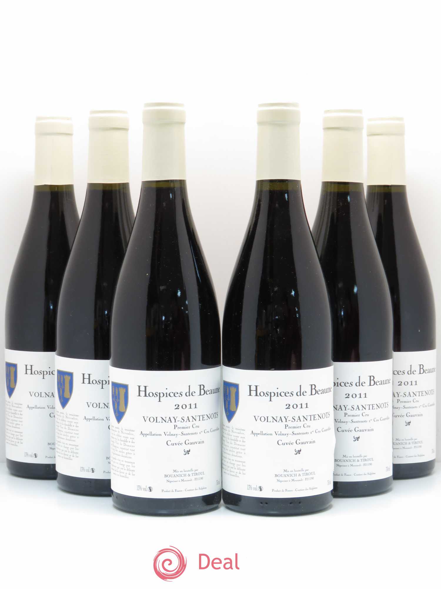 Volnay 1er Cru Santenots Hospices de Beaune Cuvée Gauvain Bouanich et Tiroul 2011 - Posten von 6 Flaschen - 0