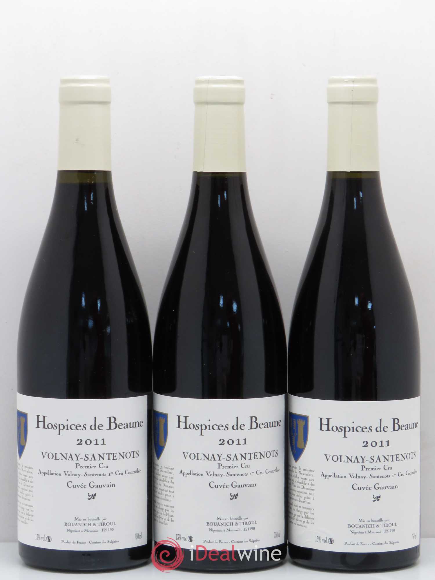 Volnay 1er Cru Santenots Hospices de Beaune Cuvée Gauvain Bouanich et Tiroul 2011 - Posten von 3 Flaschen - 0