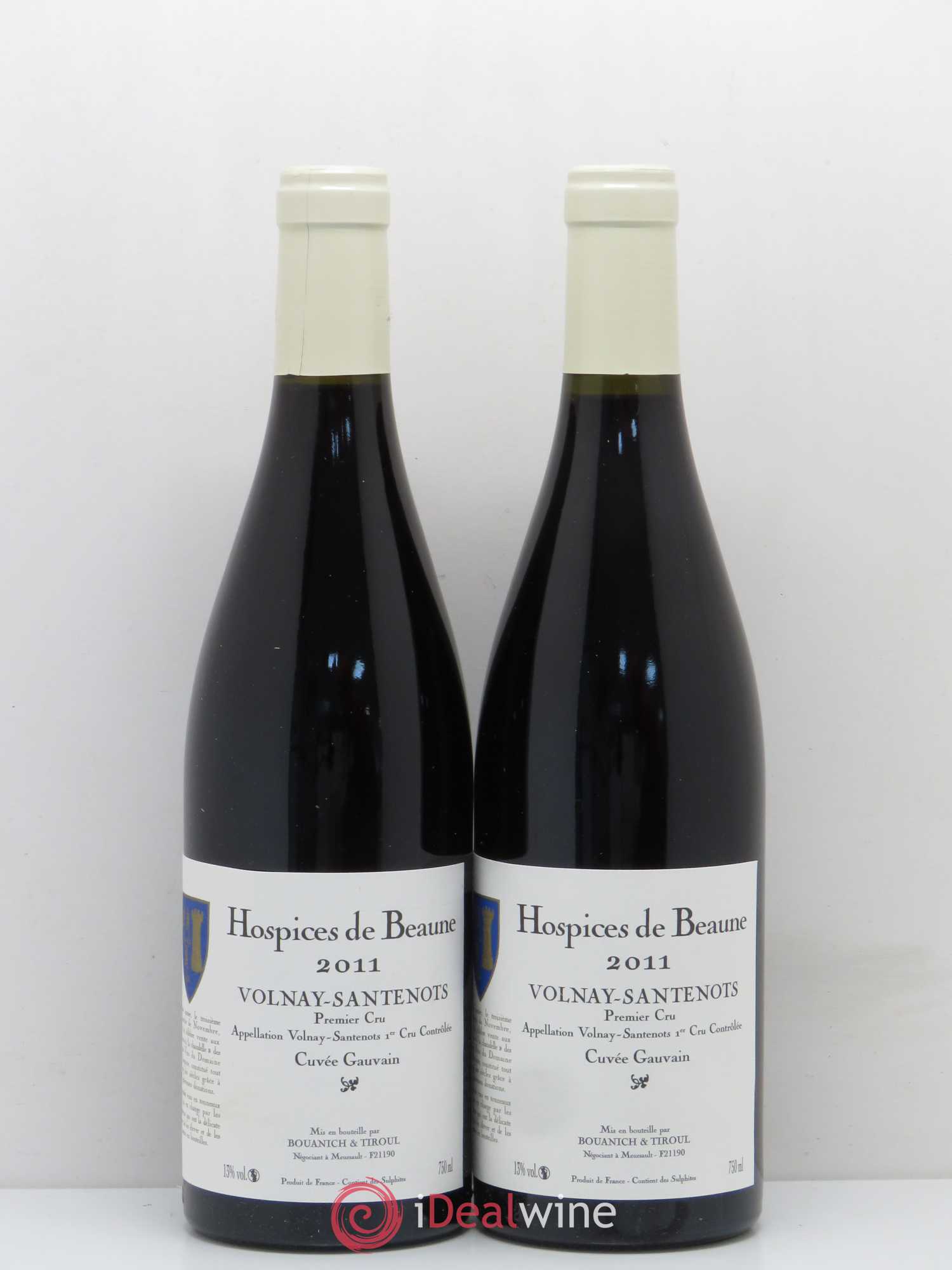 Volnay 1er Cru Santenots Hospices de Beaune Cuvée Gauvain Bouanich et Tiroul 2011 - Posten von 2 Flaschen - 0
