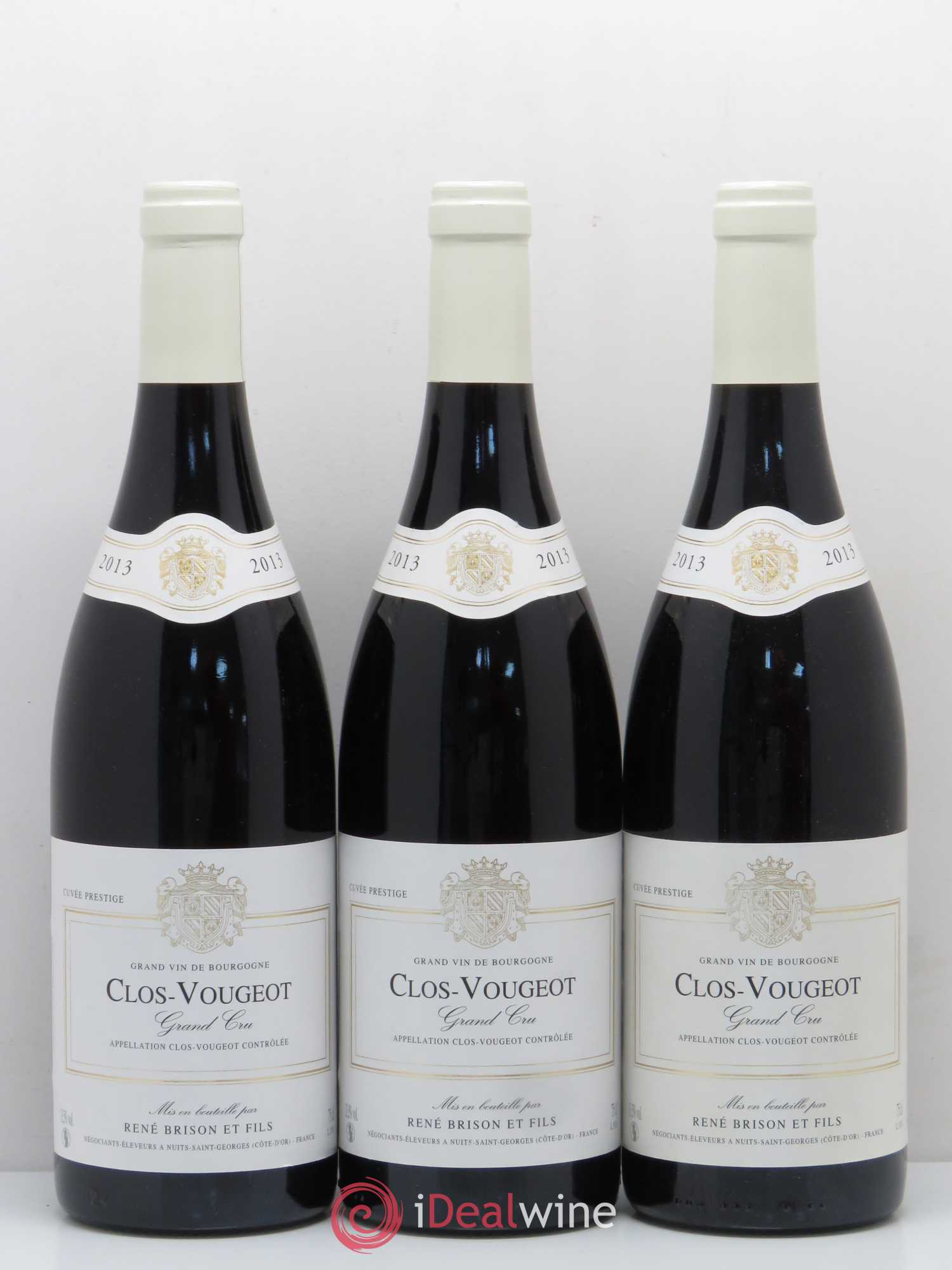 Clos de Vougeot Grand Cru René Brison Cuvée Prestige 2013 - Lot de 3 bouteilles - 0