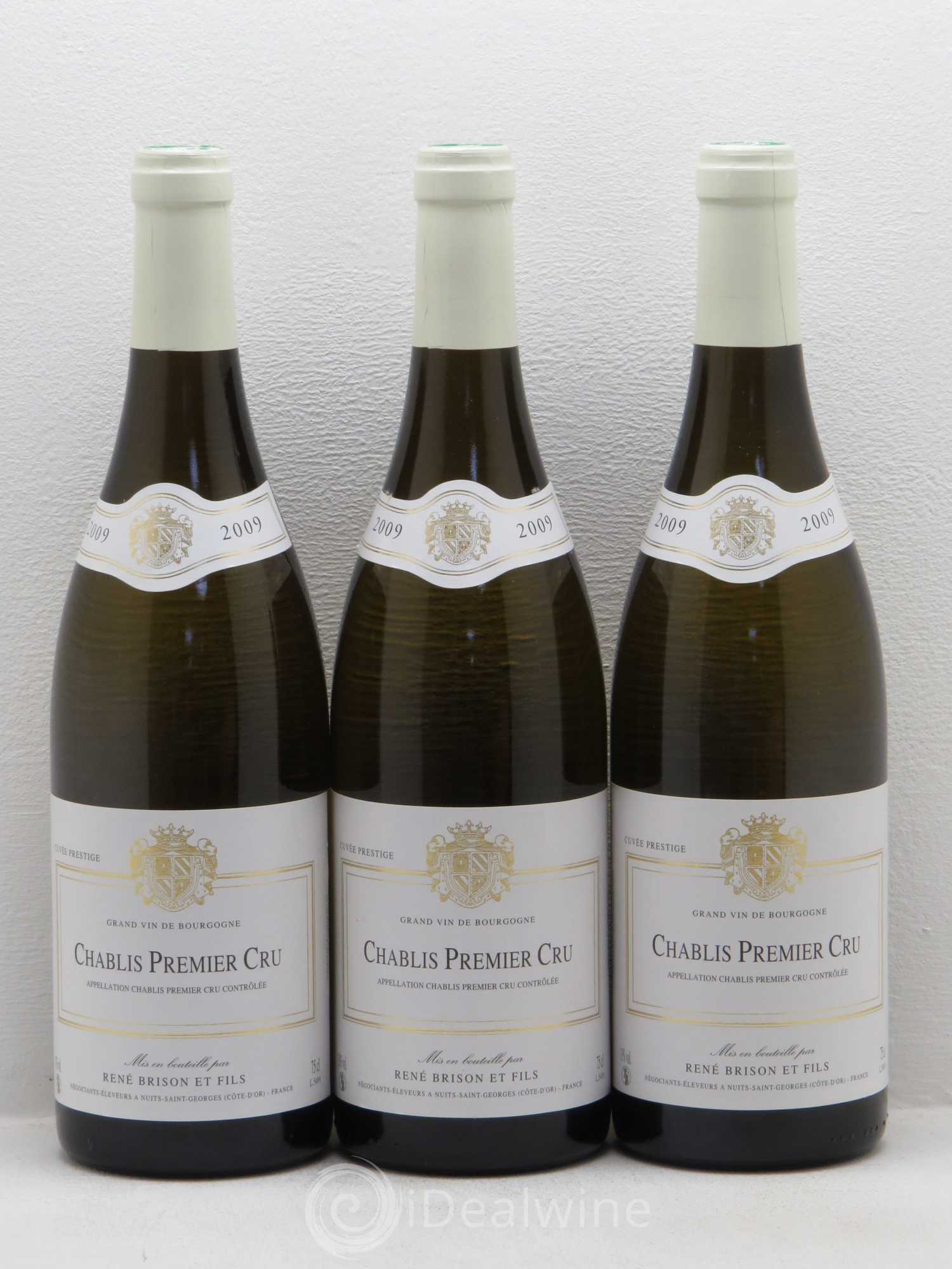 Chablis 1er Cru Rene Brison Et Fils 2009 - Lot de 3 bouteilles - 0