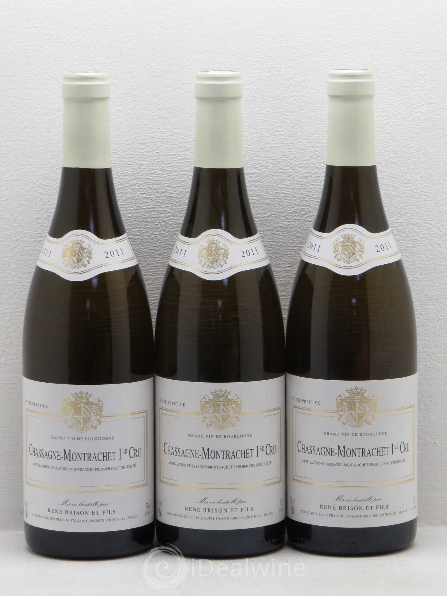 Chassagne-Montrachet 1er Cru Rene Brison Et Fils 2011 - Lot de 3 bouteilles - 0