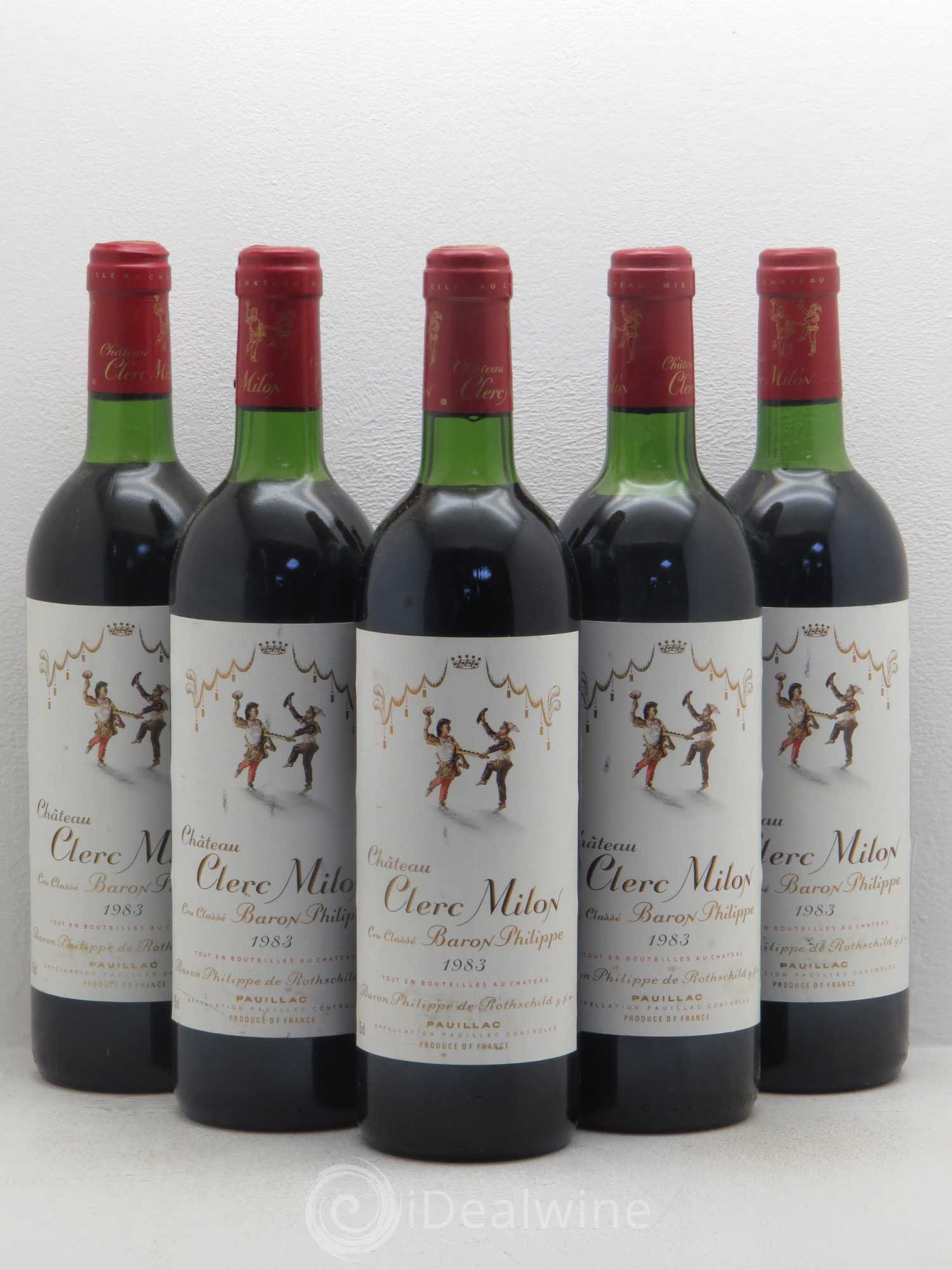 Château Clerc Milon 5ème Grand Cru Classé 1983 - Lot de 5 bouteilles - 0