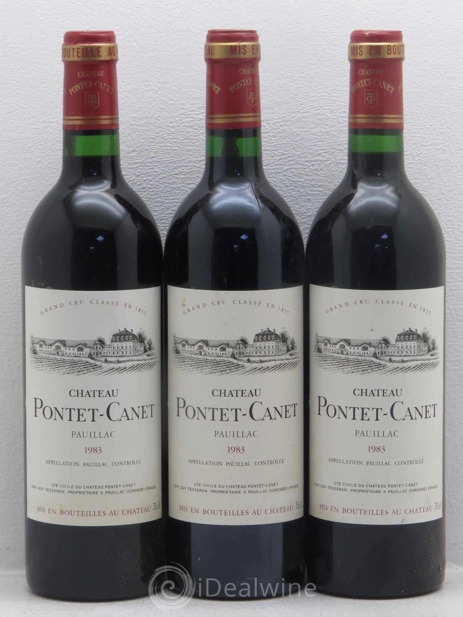 Château Pontet Canet 5ème Grand Cru Classé 1983 - Lot de 12 bouteilles - 1