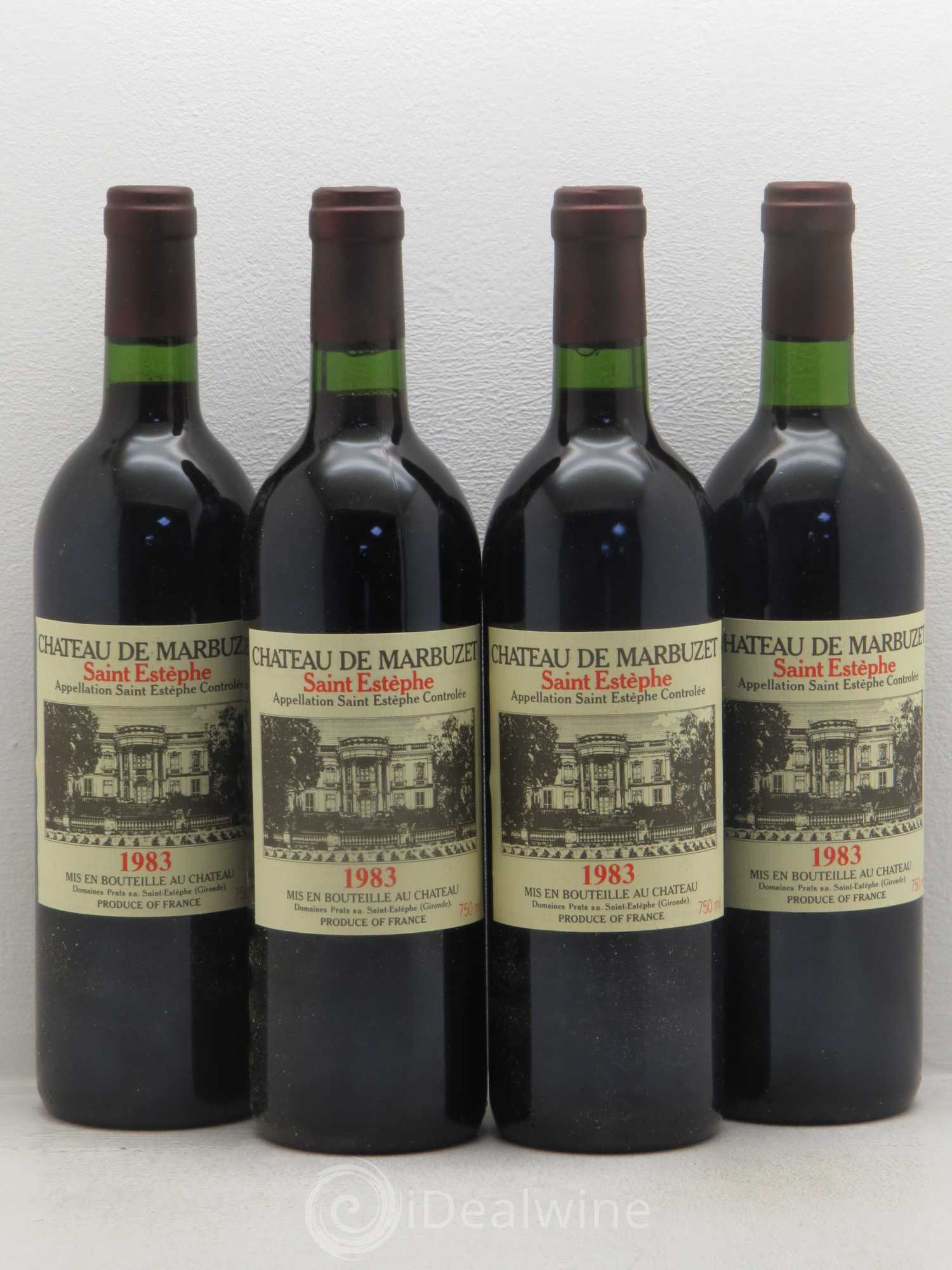 Château de Marbuzet Cru Bourgeois 1983 - Lot de 4 bouteilles - 0