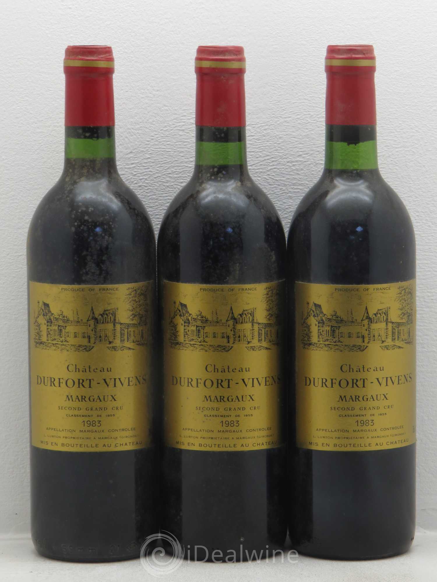 Château Durfort Vivens 2ème Grand Cru Classé 1983 - Lot de 3 bouteilles - 0