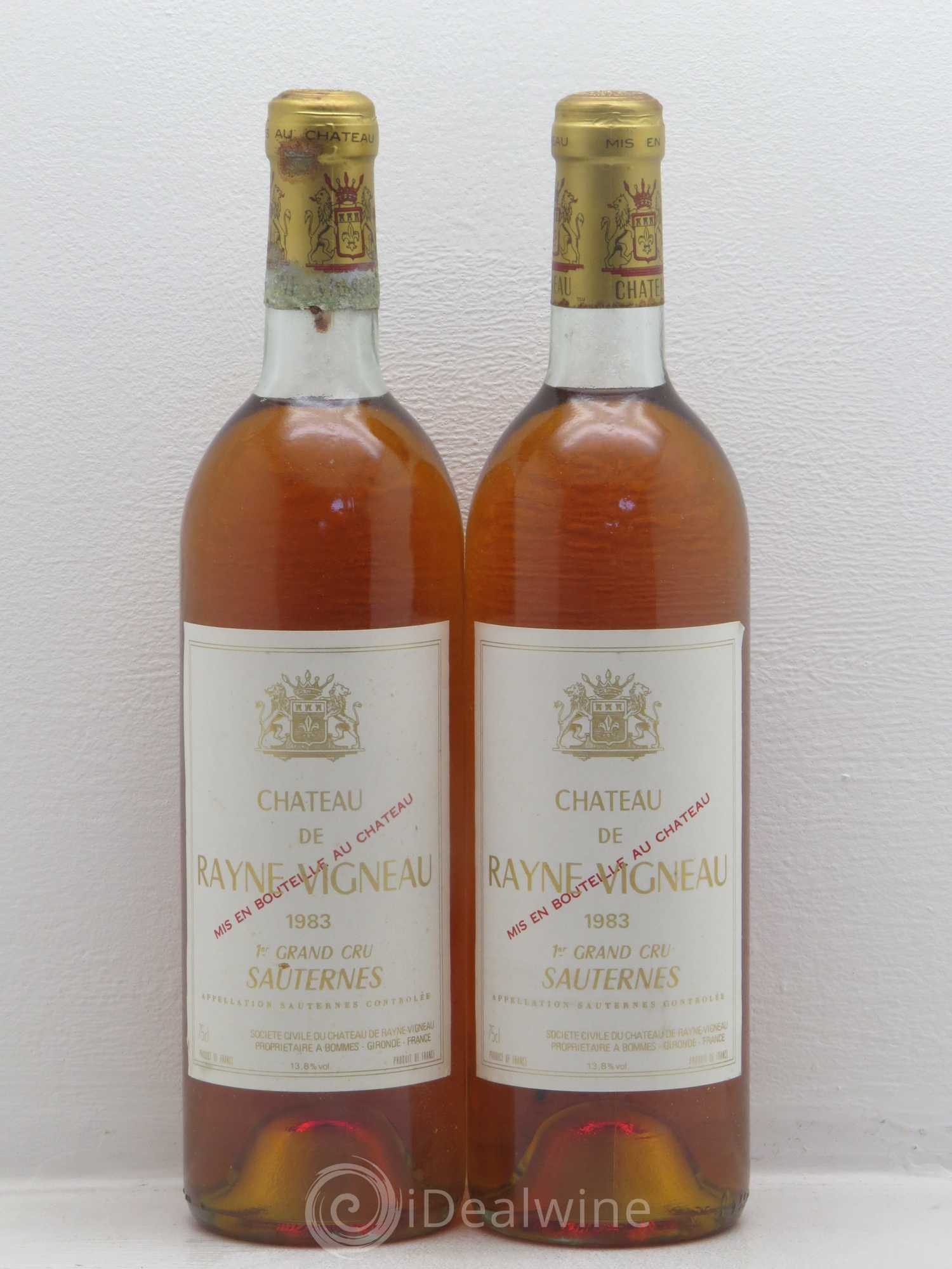 Château de Rayne Vigneau 1er Grand Cru Classé 1983 - Lotto di 2 bottiglie - 0
