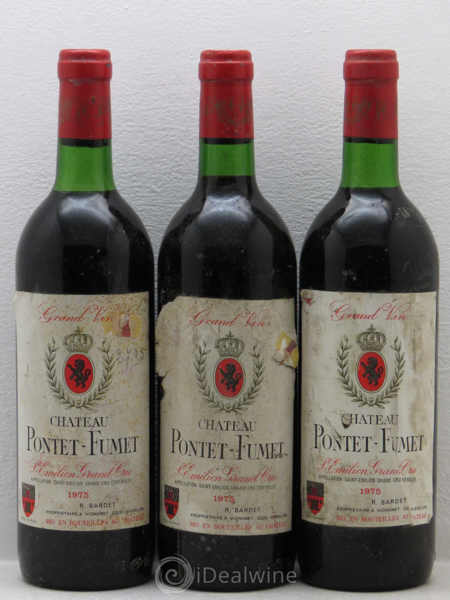 Pontet-Fumet 1975 - Lot de 3 bouteilles - 0