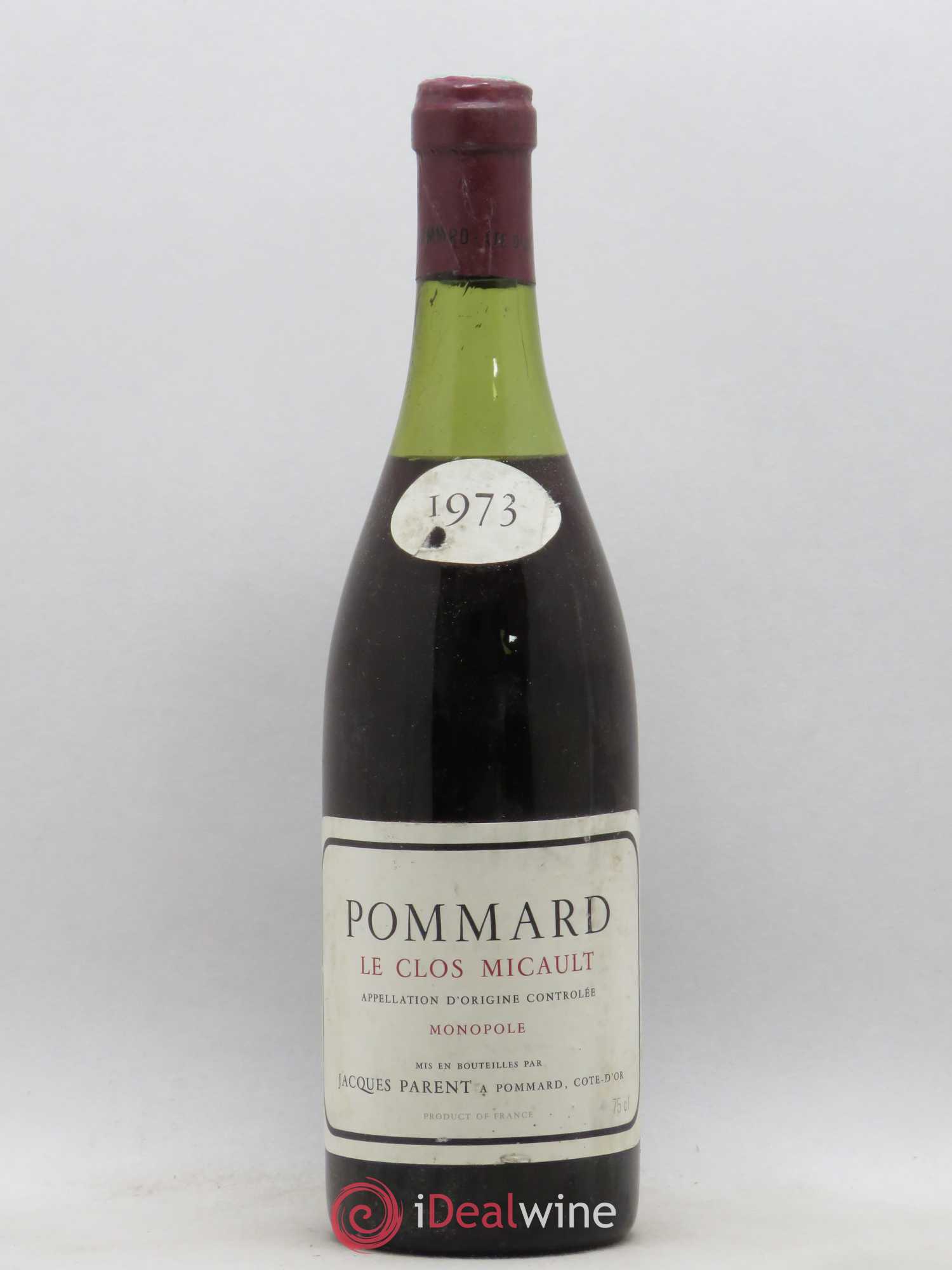 Pommard Clos Micault Jacques Parent (sans prix de réserve) 1973 - Posten von 1 Flasche - 0