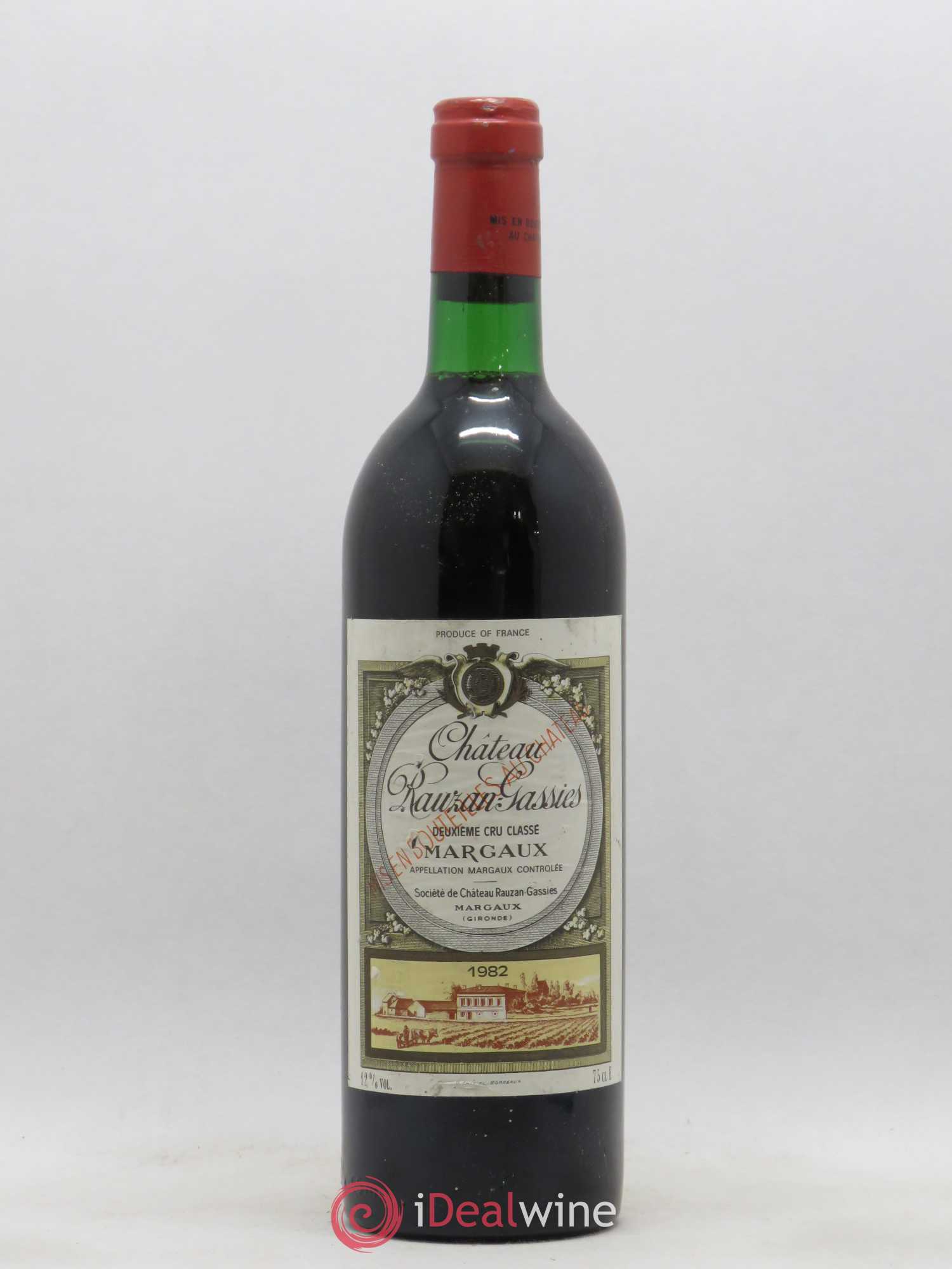 Château Rauzan-Gassies 2ème Grand Cru Classé 1982 - Lot de 1 bouteille - 0