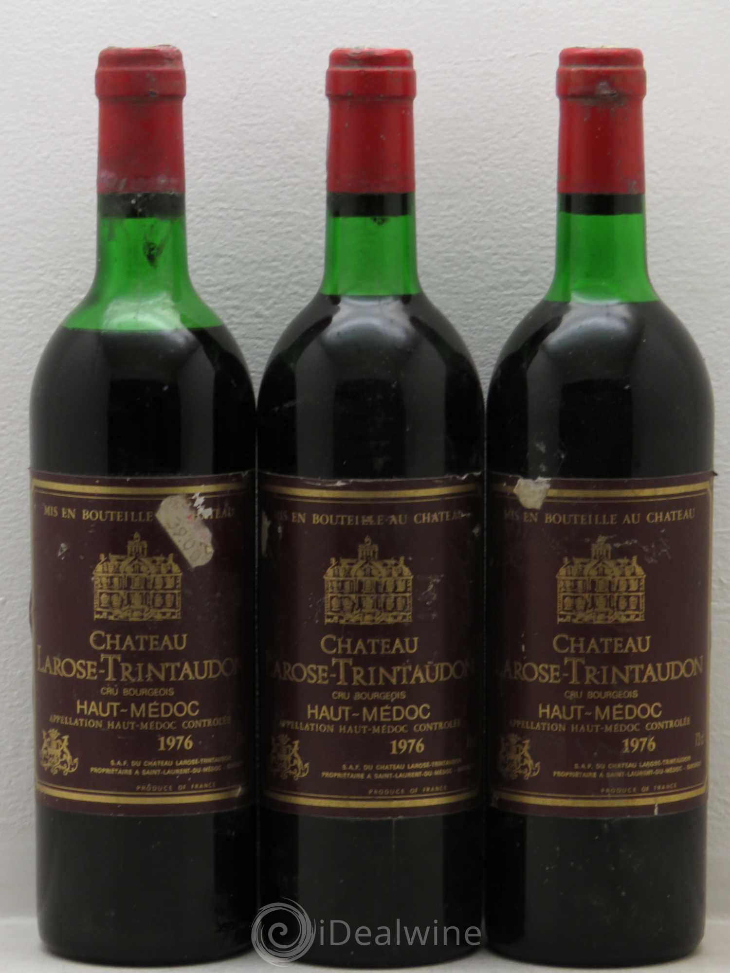 Château Larose Trintaudon Cru Bourgeois 1976 - Lot de 3 bouteilles - 0