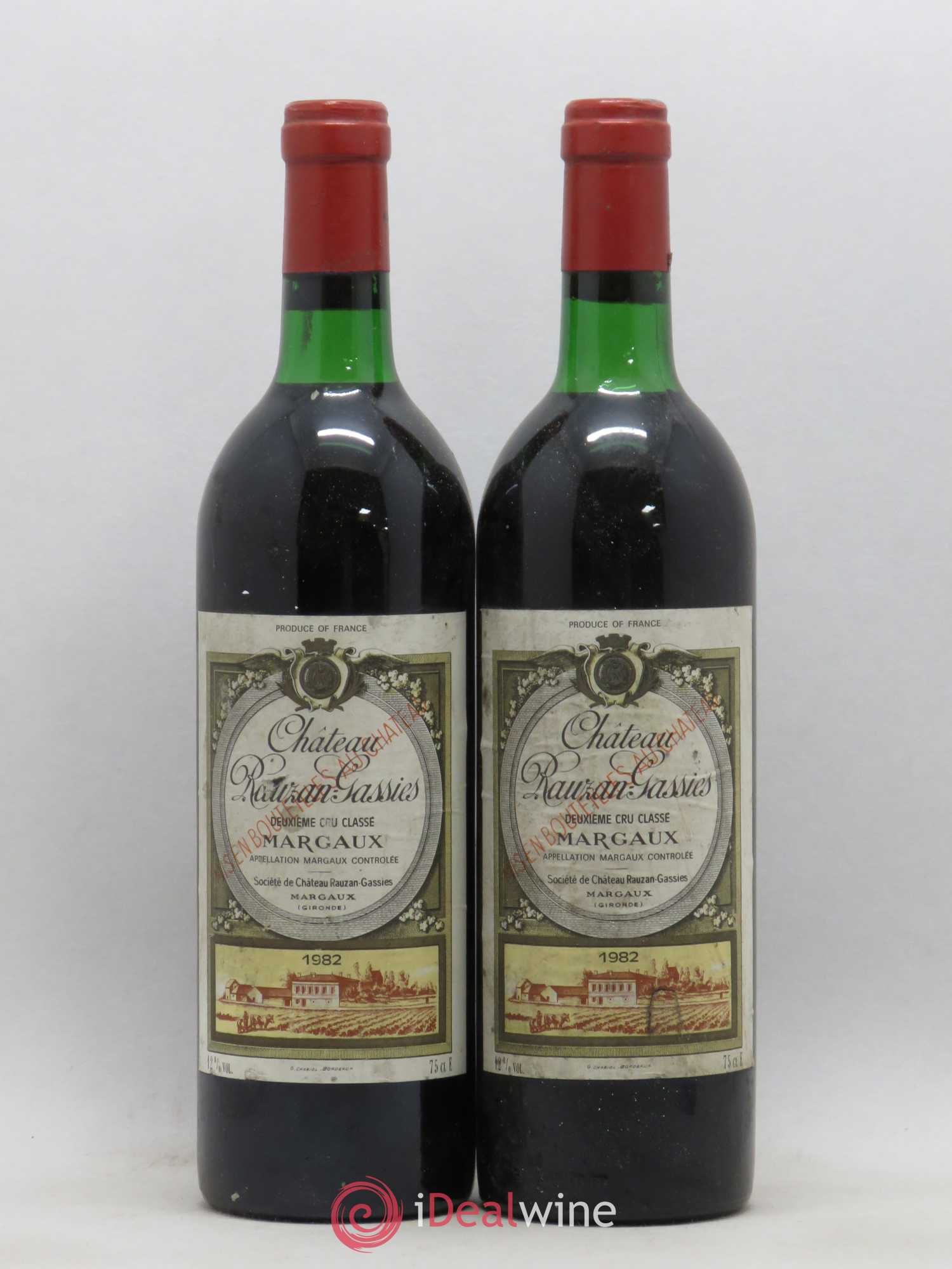 Château Rauzan-Gassies 2ème Grand Cru Classé 1982 - Lot de 2 bouteilles - 0