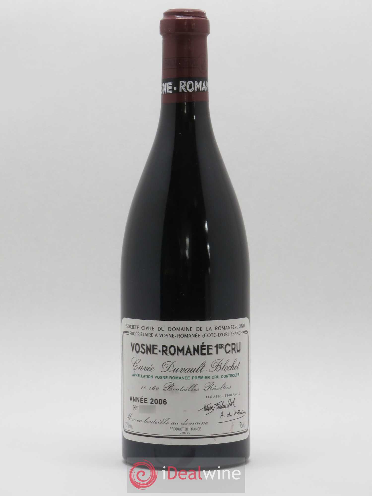 Vosne-Romanée 1er Cru Cuvée Duvault Blochet Domaine de la Romanée-Conti 2006 - Lot de 1 bouteille - 0