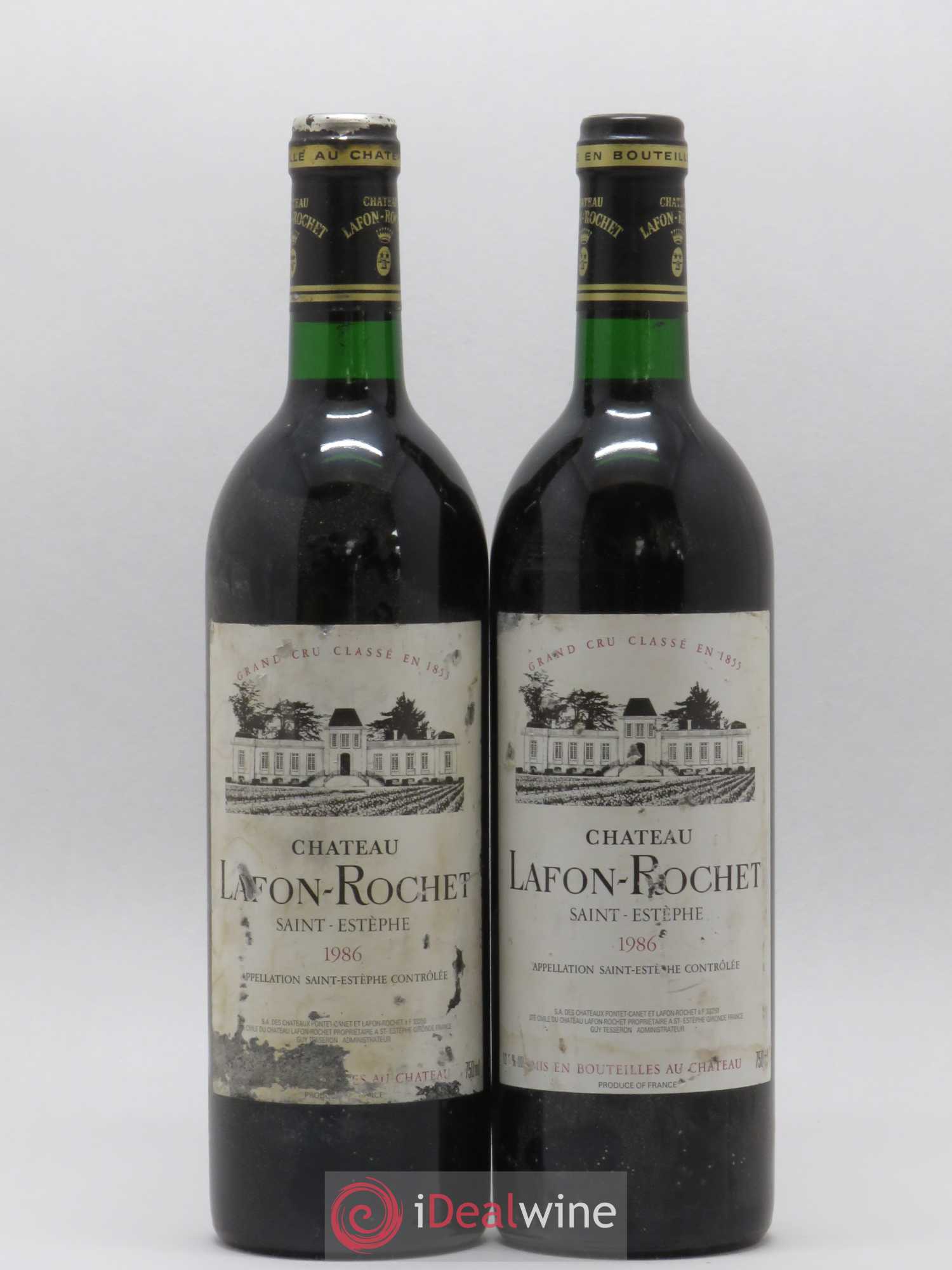 Château Lafon Rochet 4ème Grand Cru Classé 1986 - Lot de 2 bouteilles - 0