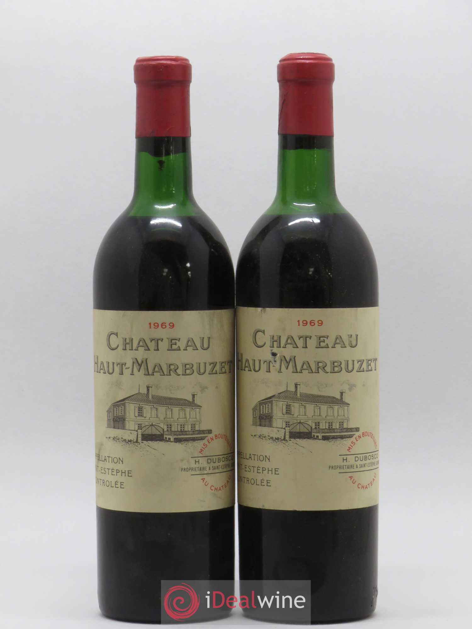 Château Haut Marbuzet 1969 - Lot de 2 bouteilles - 0
