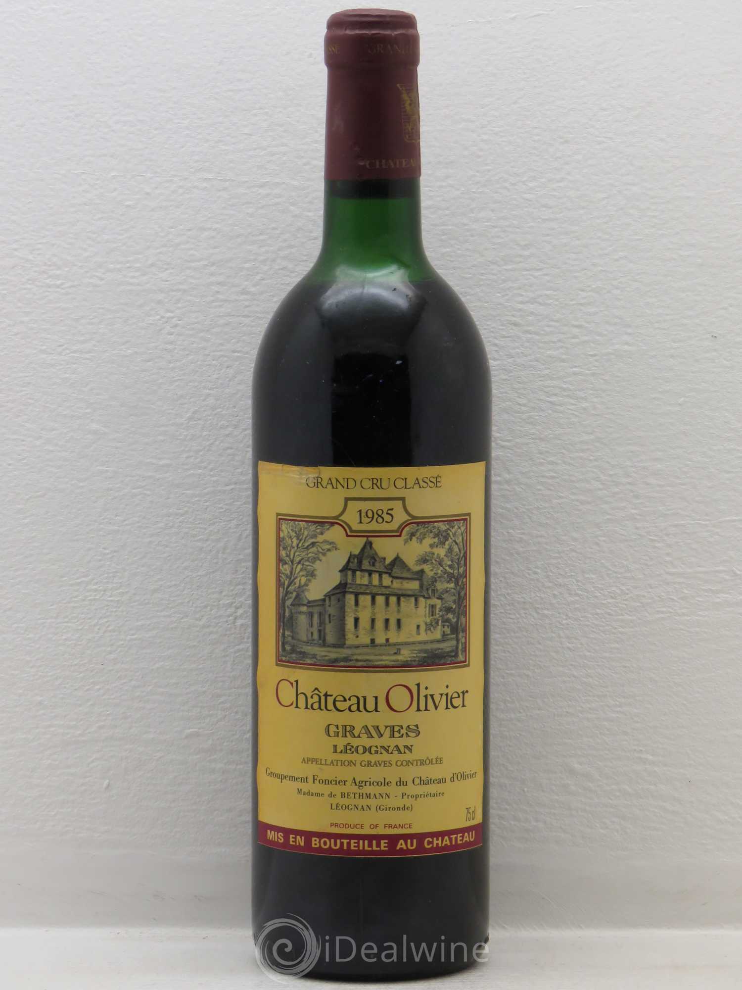 Château Olivier Cru Classé de Graves 1985 - Lot de 1 bouteille - 0