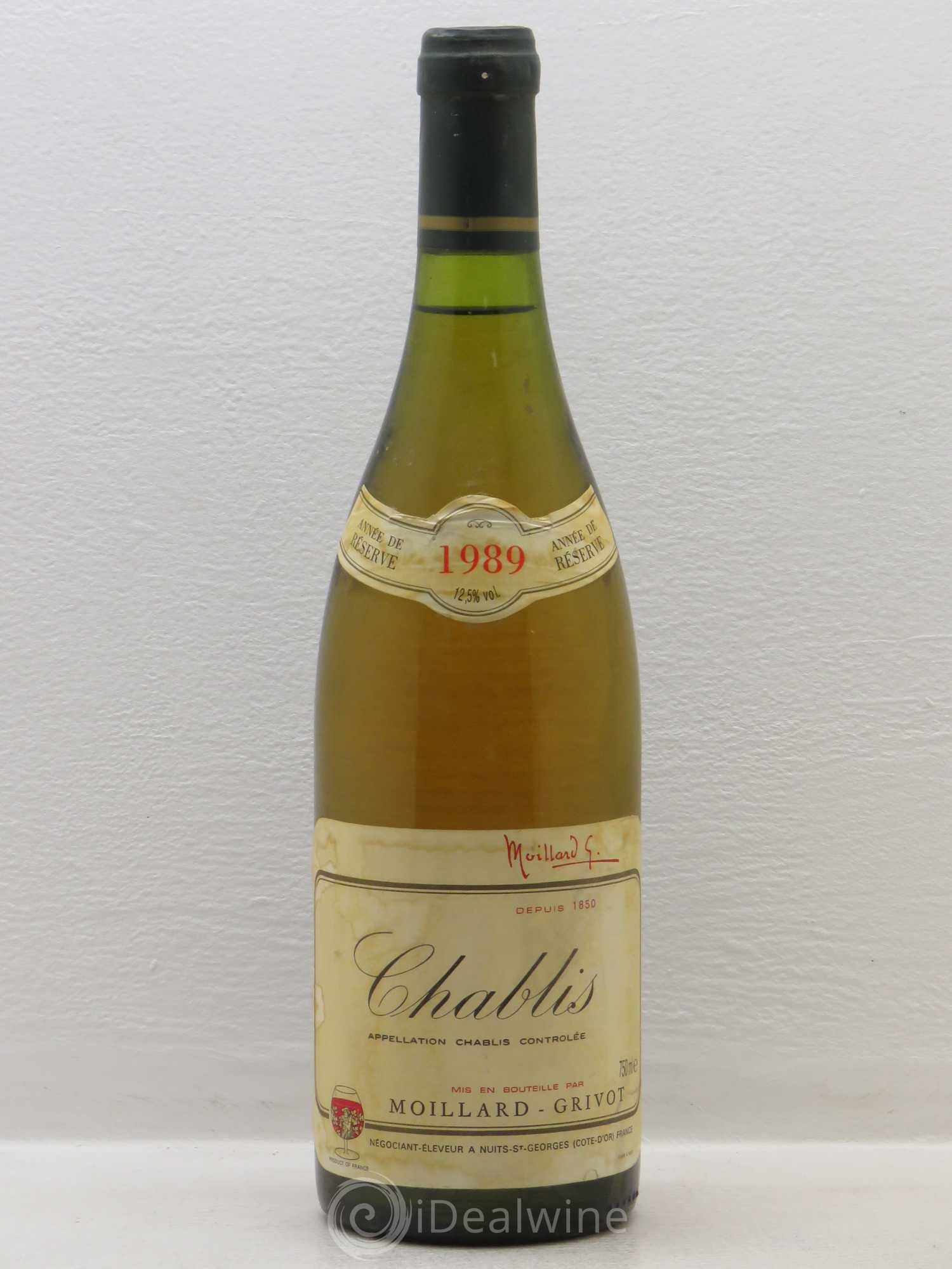 Chablis Moillard Grivot 1989 - Lot de 1 bouteille - 0